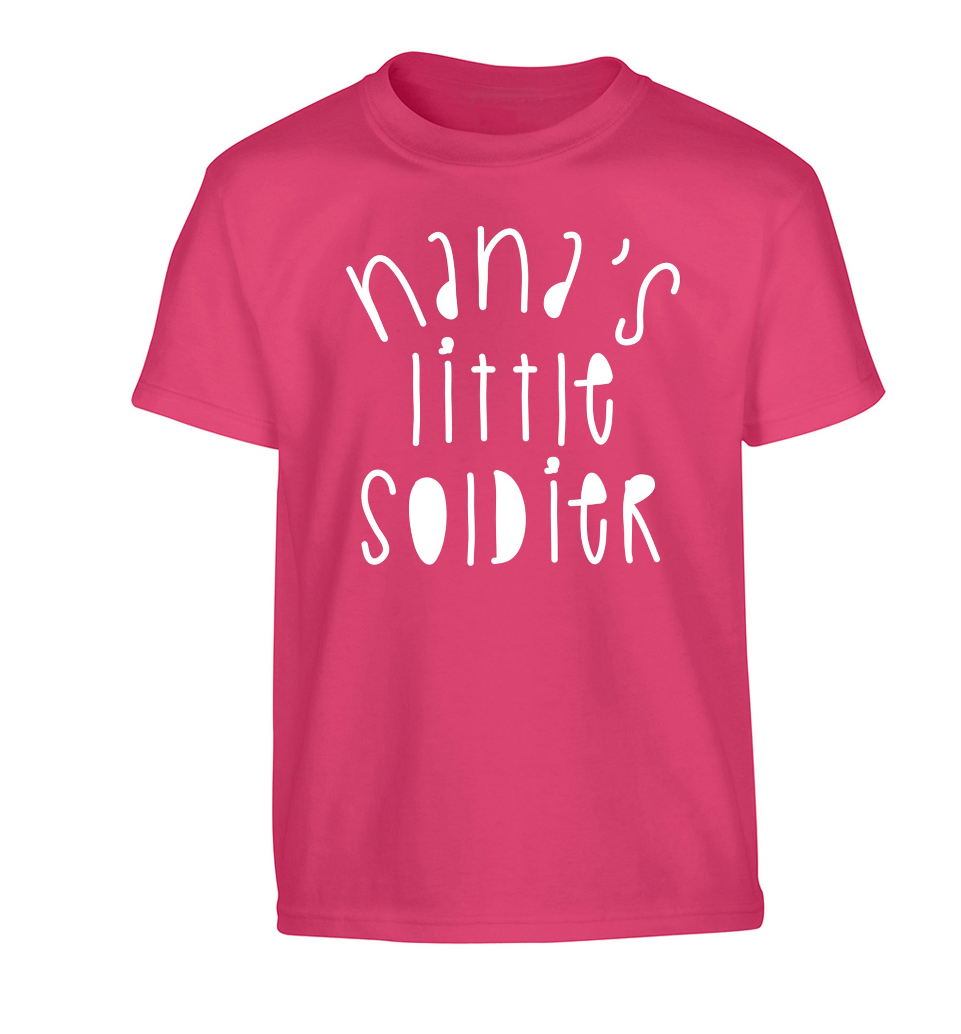 Nana's little soldier Children's pink Tshirt 12-14 Years