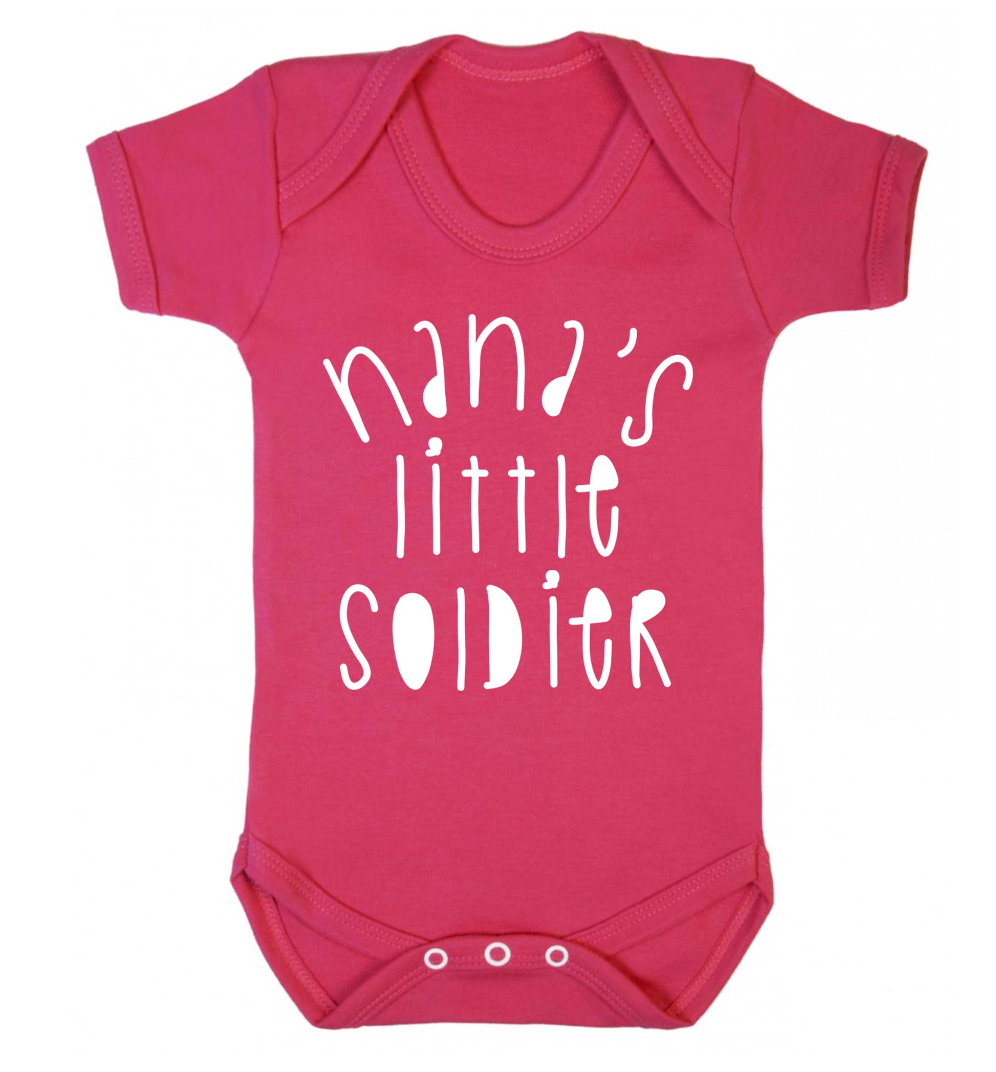 Nana's little soldier Baby Vest dark pink 18-24 months