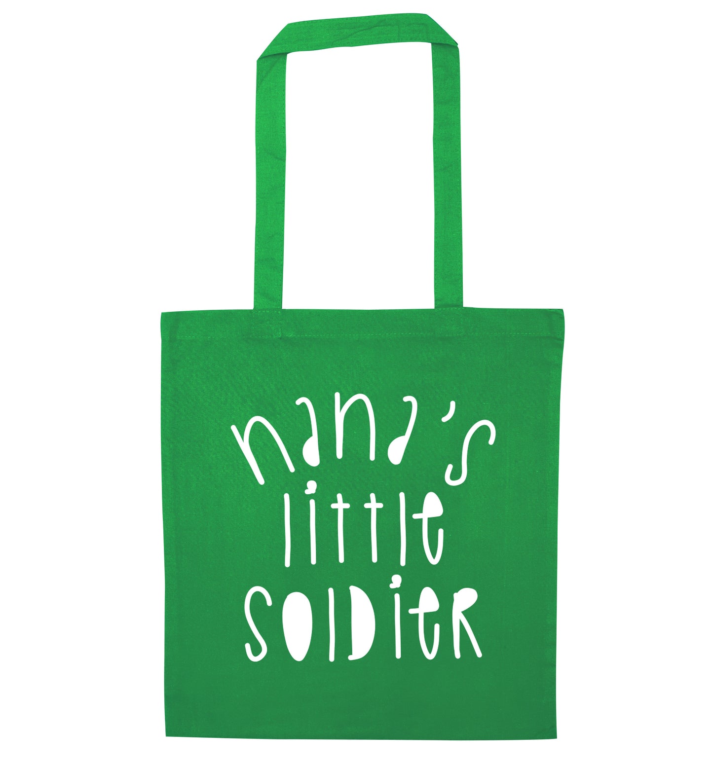 Nana's little soldier green tote bag
