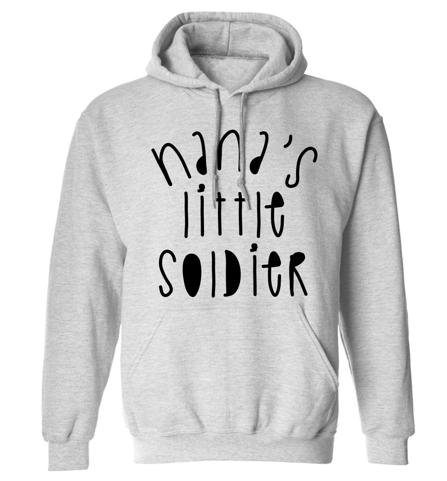 Nana's little soldier adults unisex grey hoodie 2XL