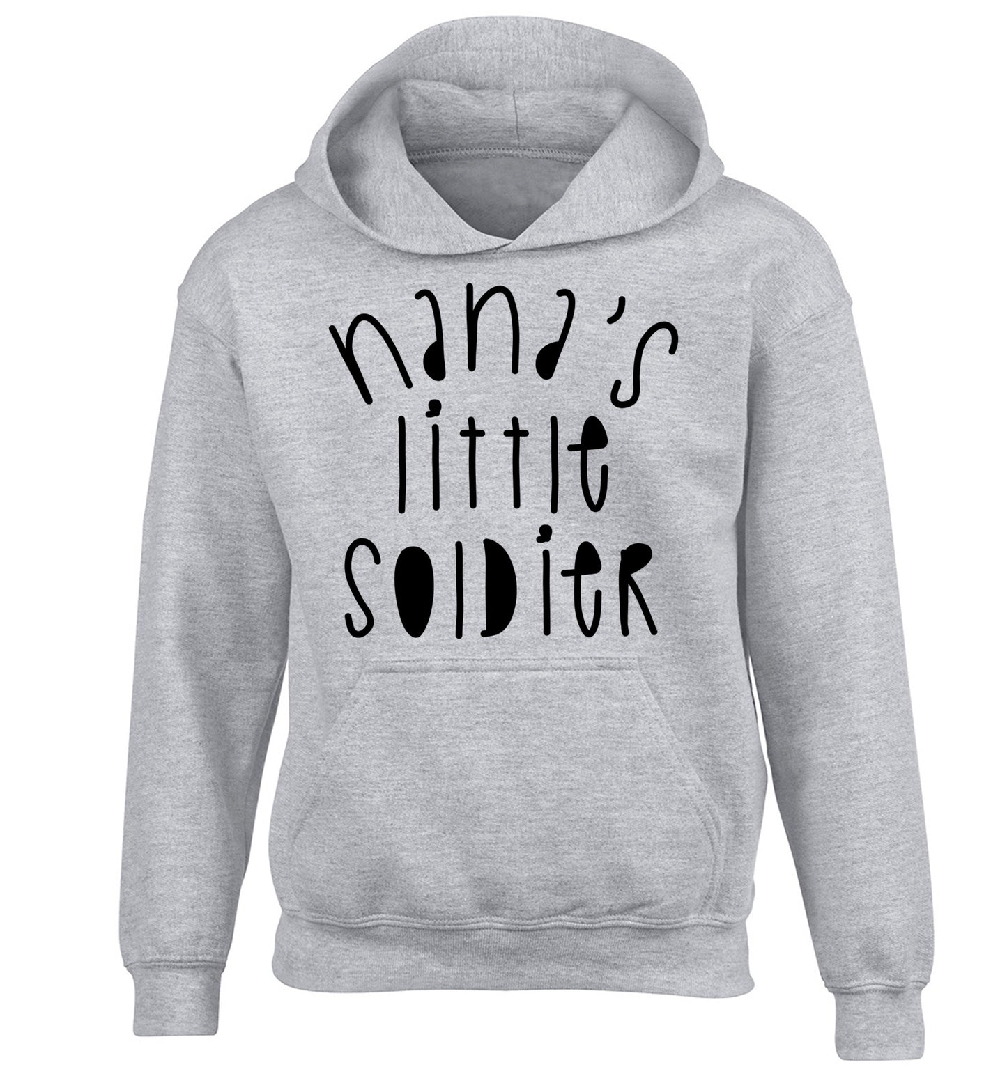 Nana's little soldier children's grey hoodie 12-14 Years