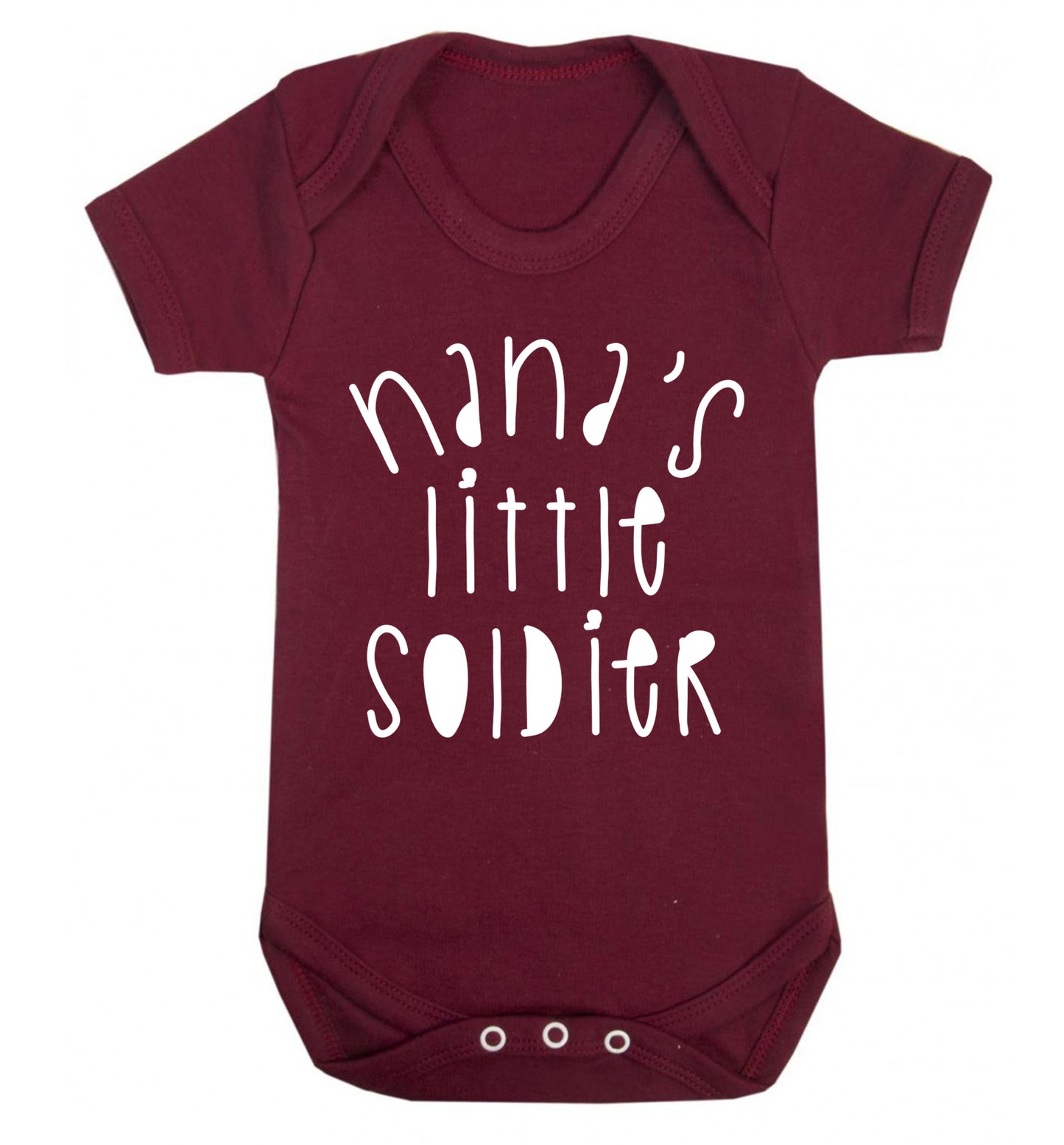 Nana's little soldier Baby Vest maroon 18-24 months