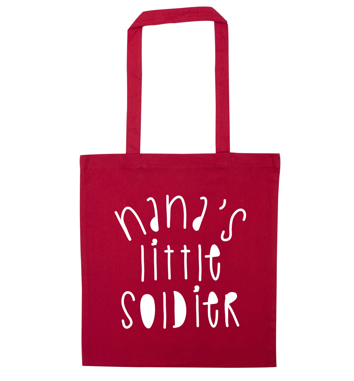 Nana's little soldier red tote bag