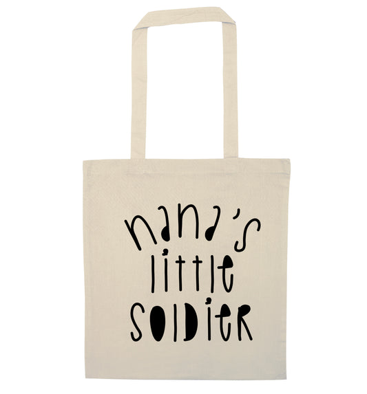 Nana's little soldier natural tote bag