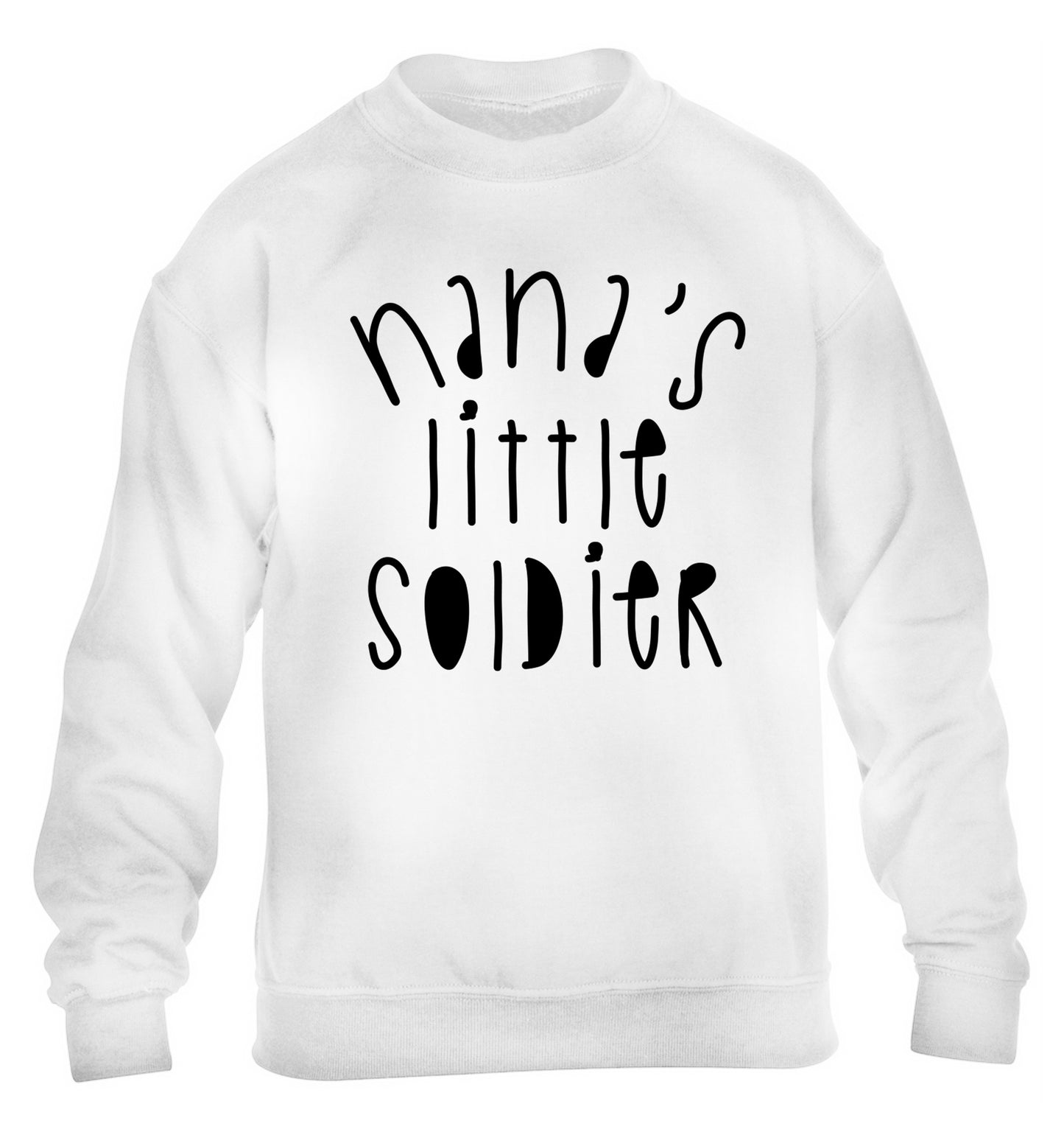 Nana's little soldier children's white sweater 12-14 Years