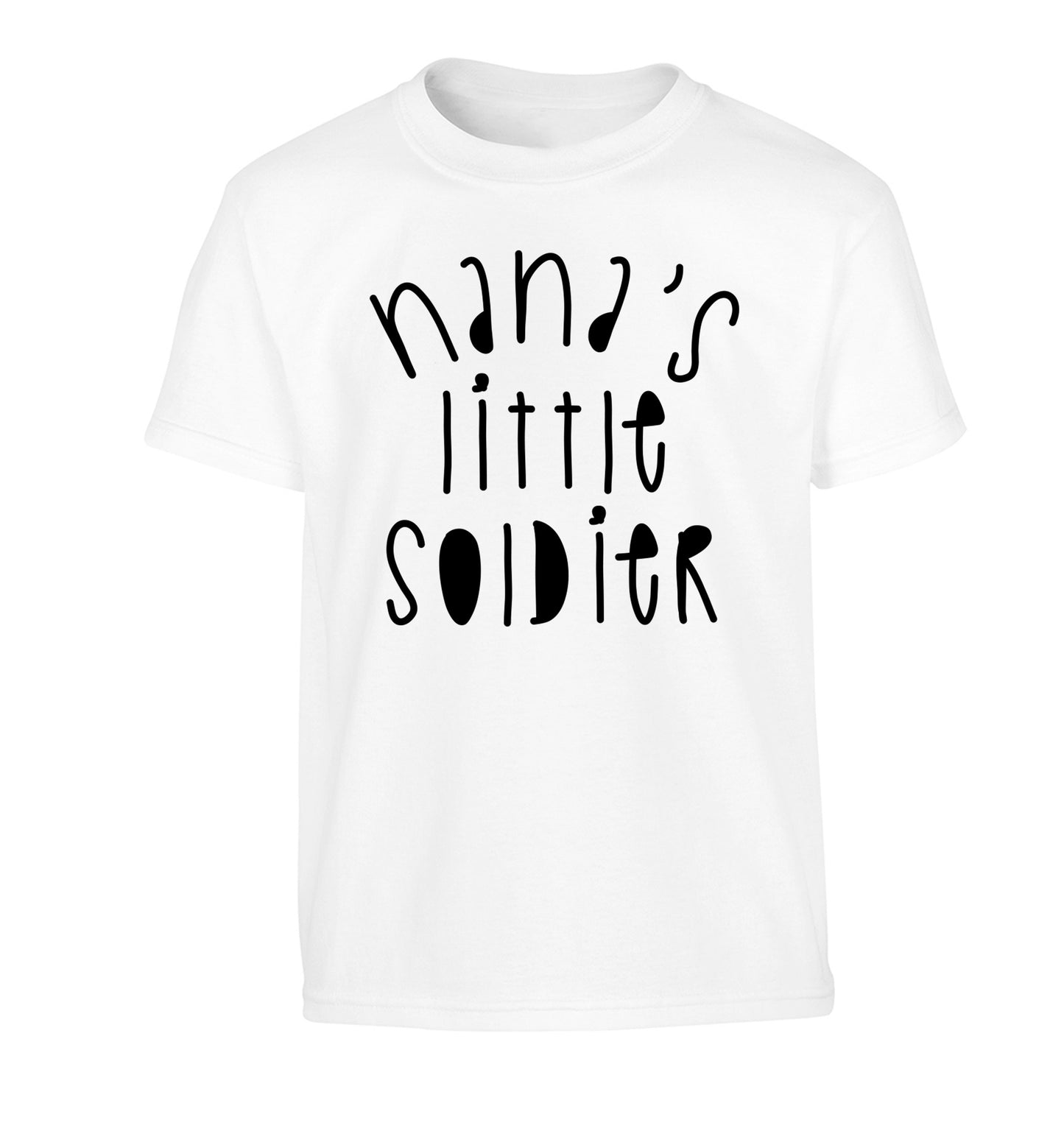 Nana's little soldier Children's white Tshirt 12-14 Years