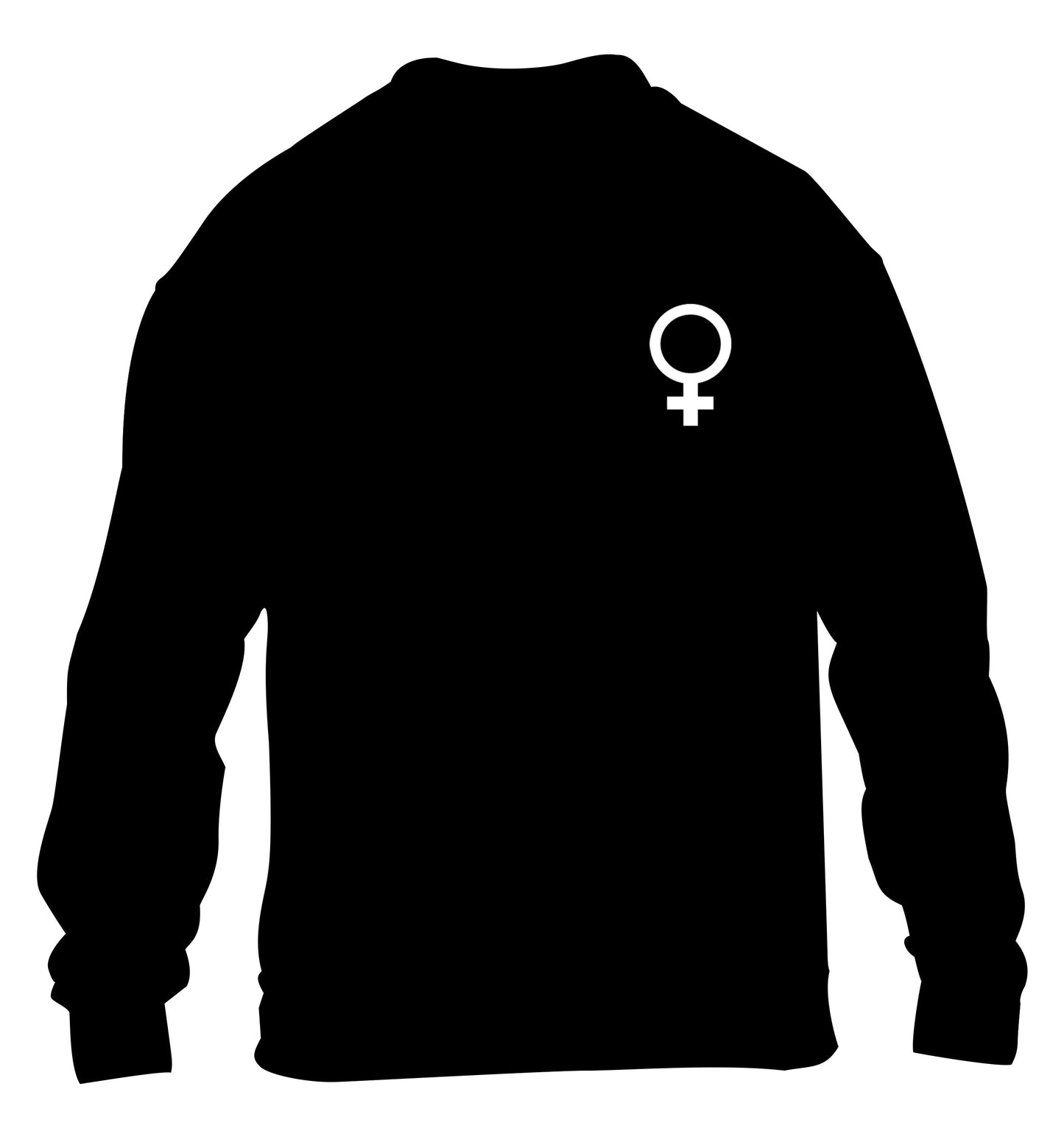 Female pocket symbol children's black sweater 12-14 Years