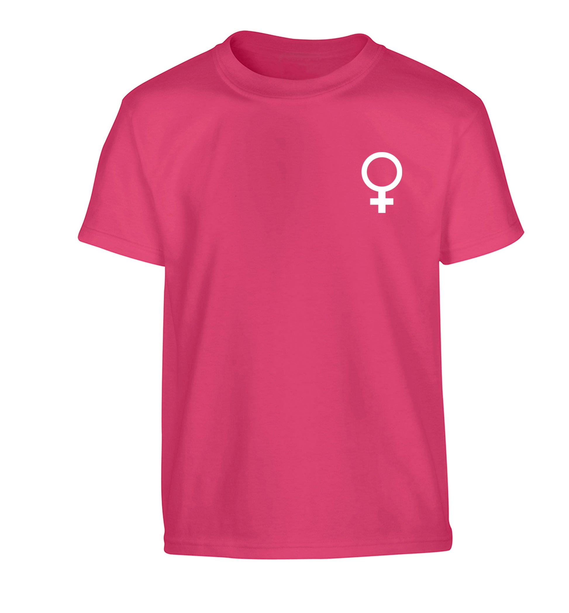 Female pocket symbol Children's pink Tshirt 12-14 Years