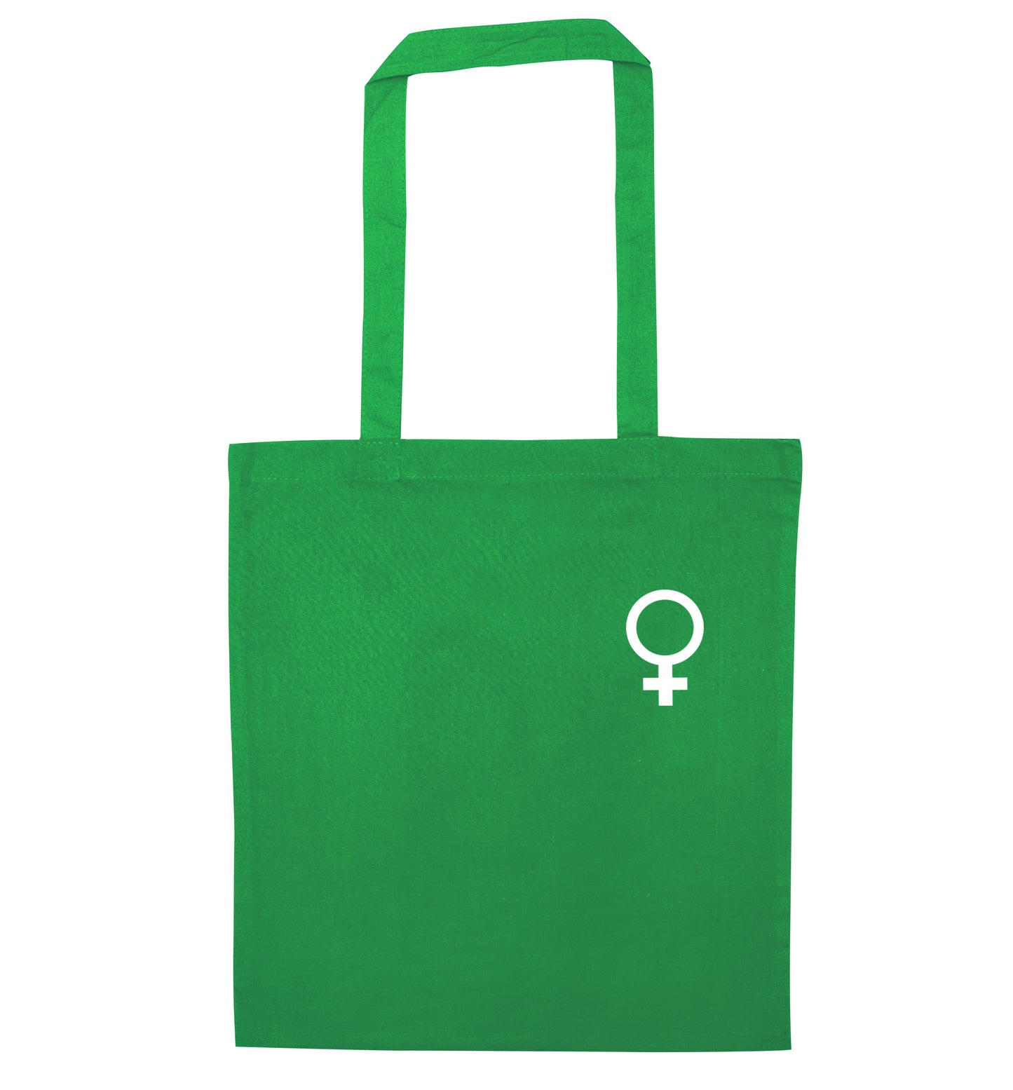 Female pocket symbol green tote bag