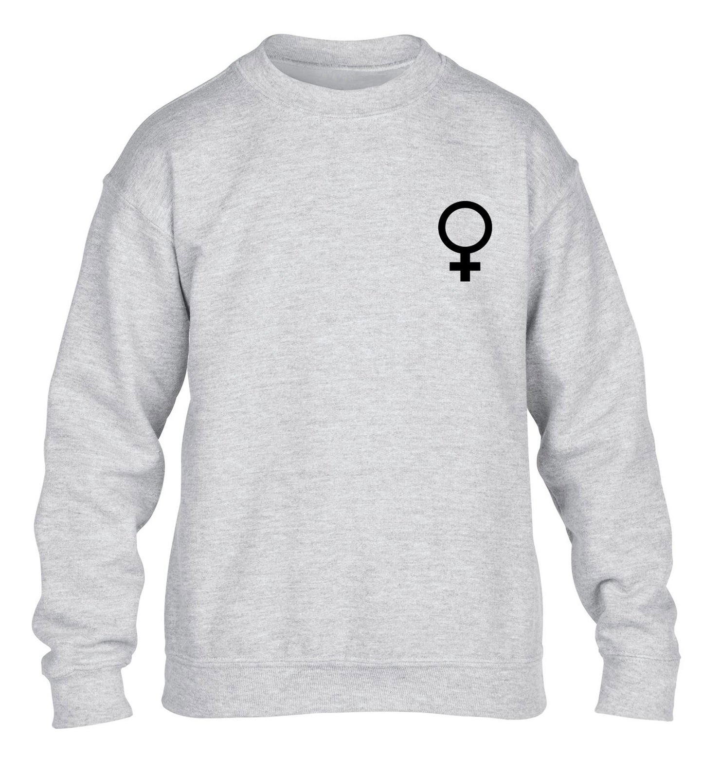 Female pocket symbol children's grey sweater 12-14 Years