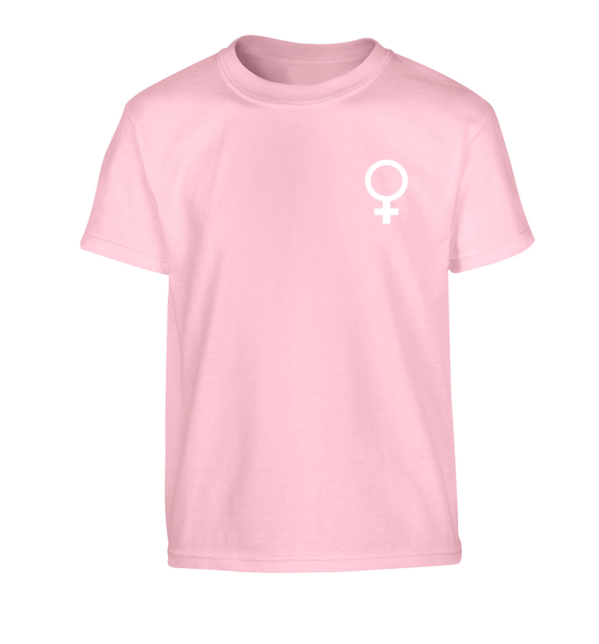 Female pocket symbol Children's light pink Tshirt 12-14 Years