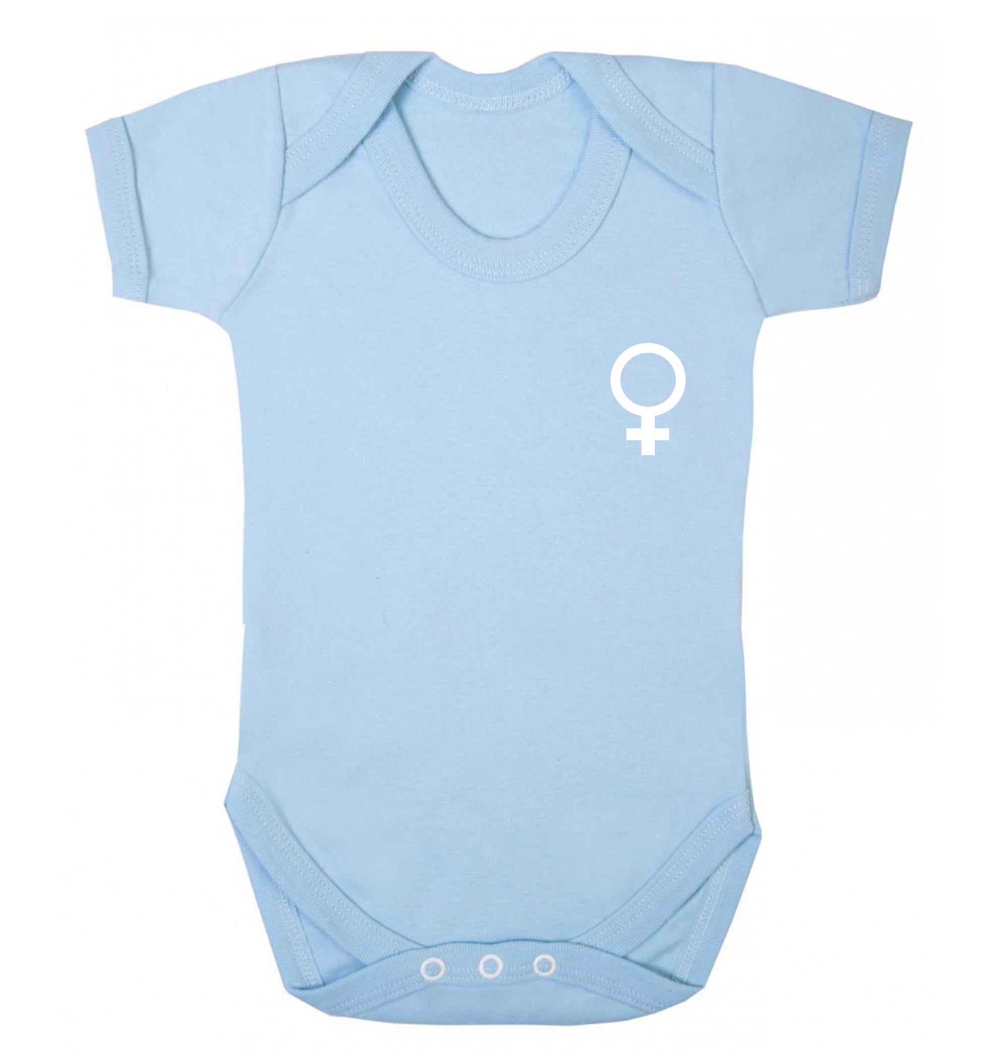 Female pocket symbol Baby Vest pale blue 18-24 months