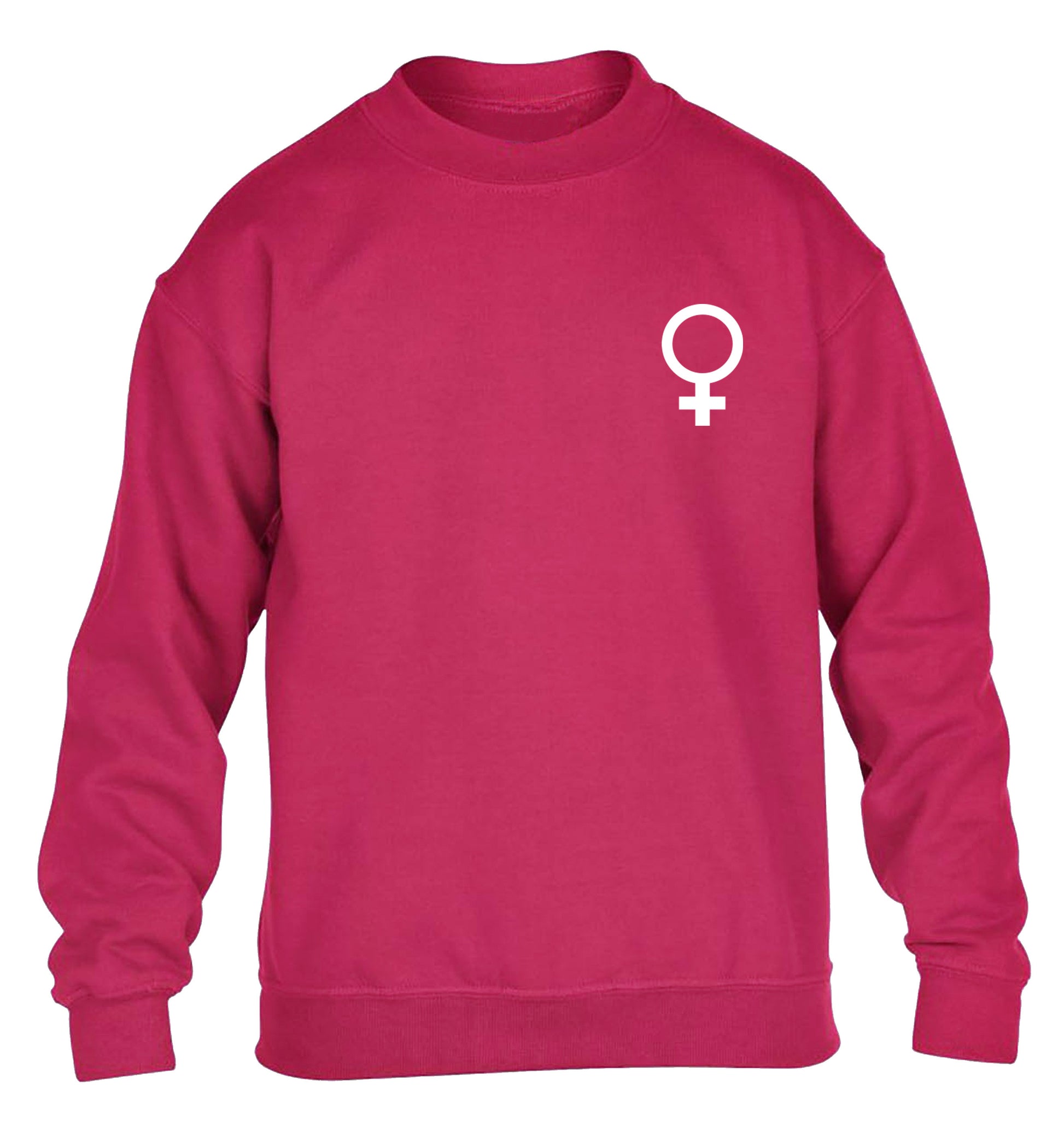 Female pocket symbol children's pink sweater 12-14 Years