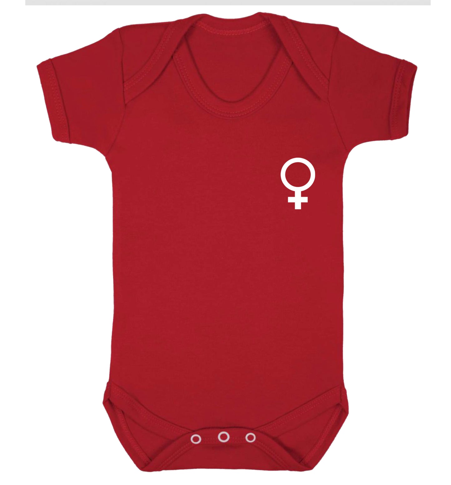 Female pocket symbol Baby Vest red 18-24 months