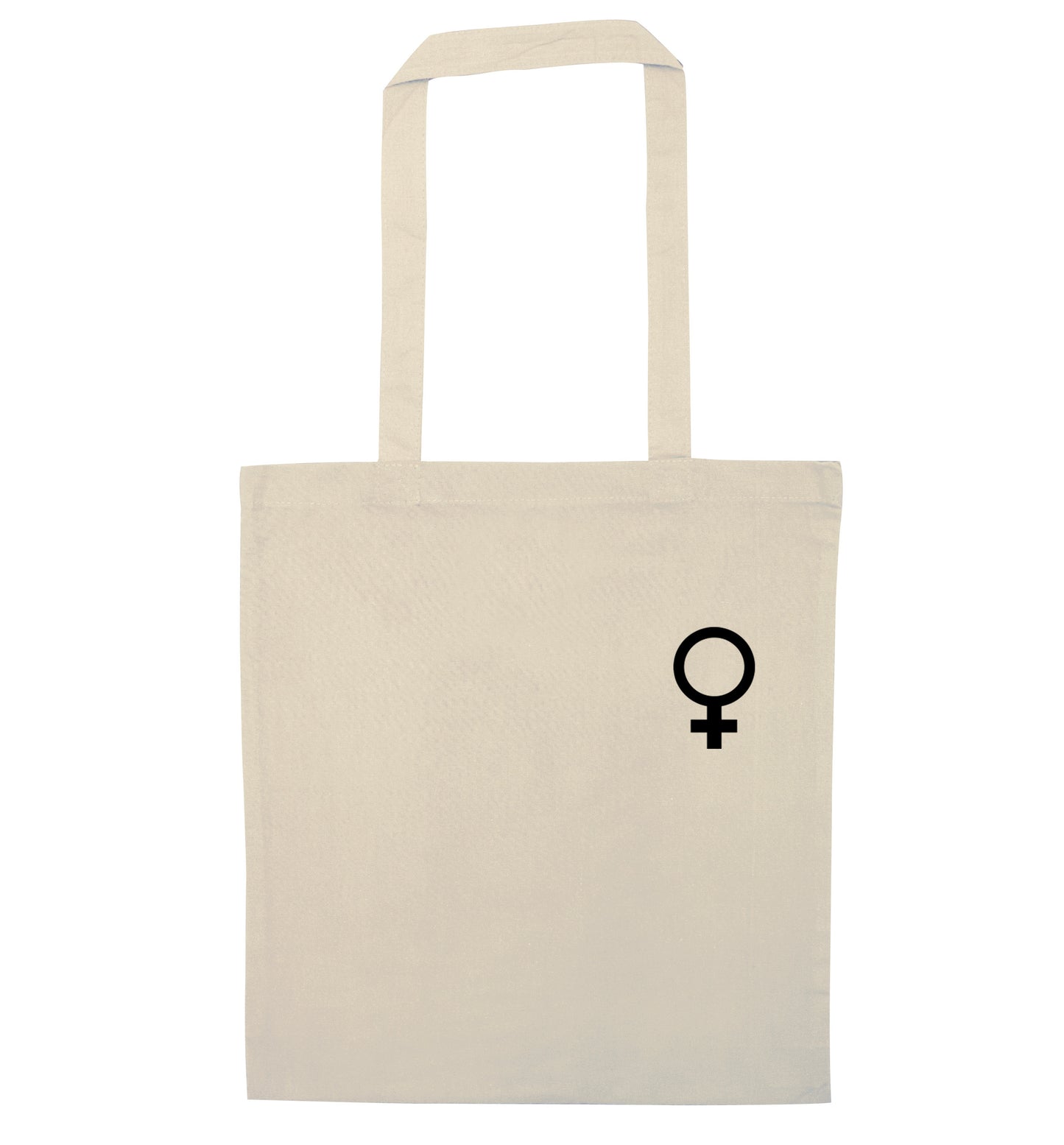 Female pocket symbol natural tote bag