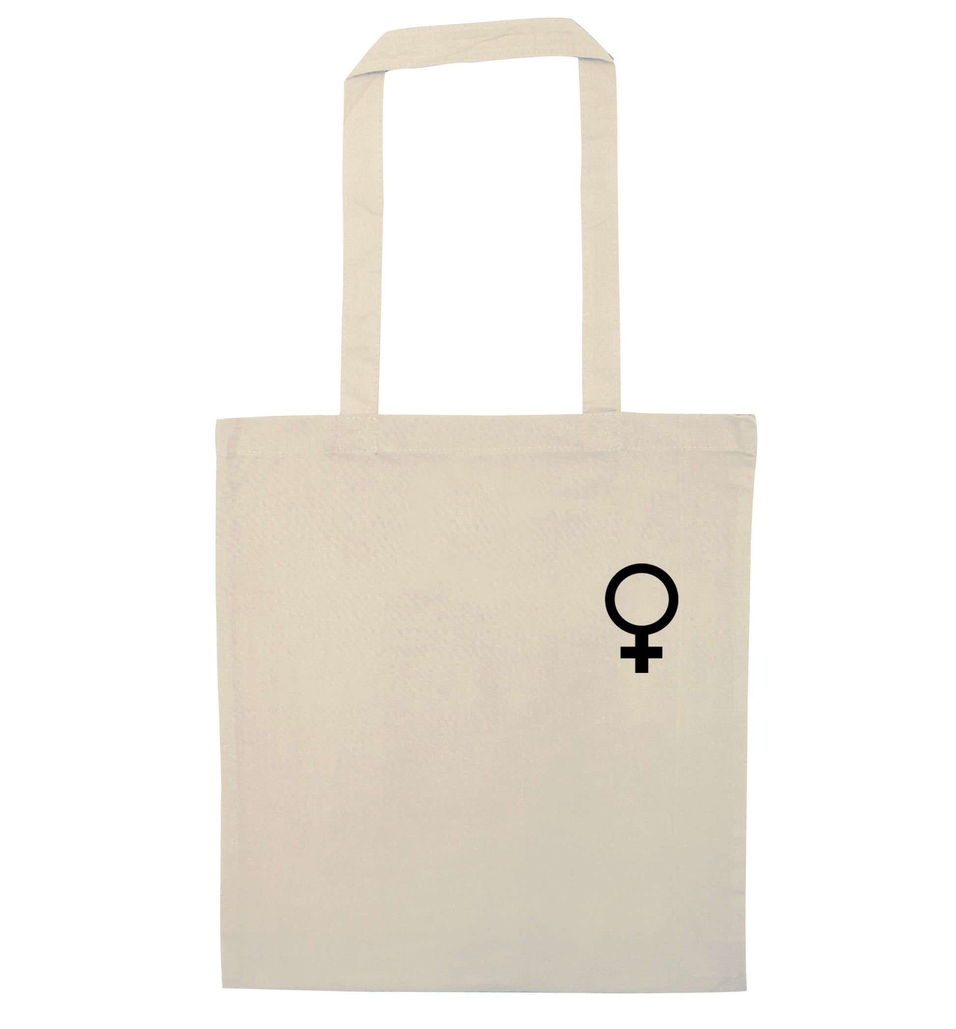 Female pocket symbol natural tote bag