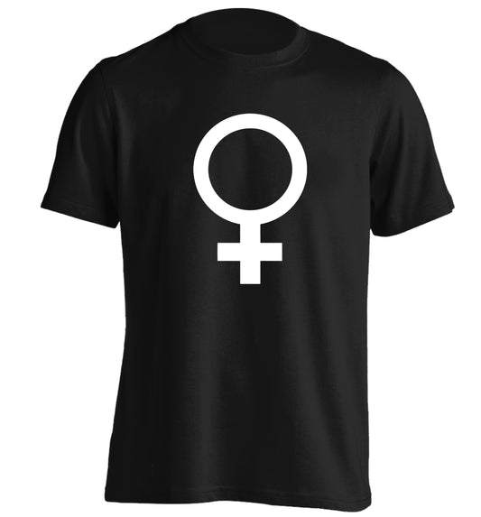 Female symbol large adults unisex black Tshirt 2XL