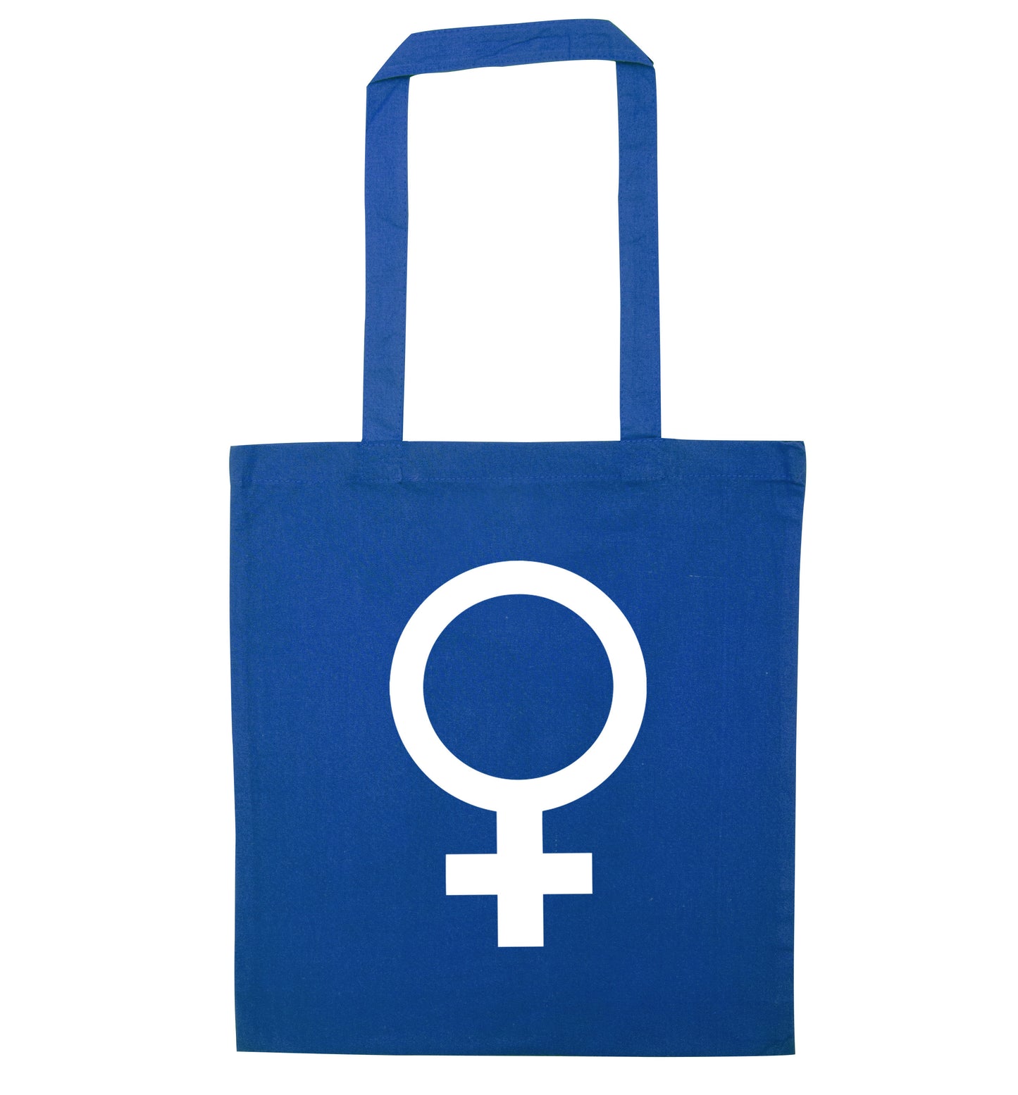 Female symbol large blue tote bag