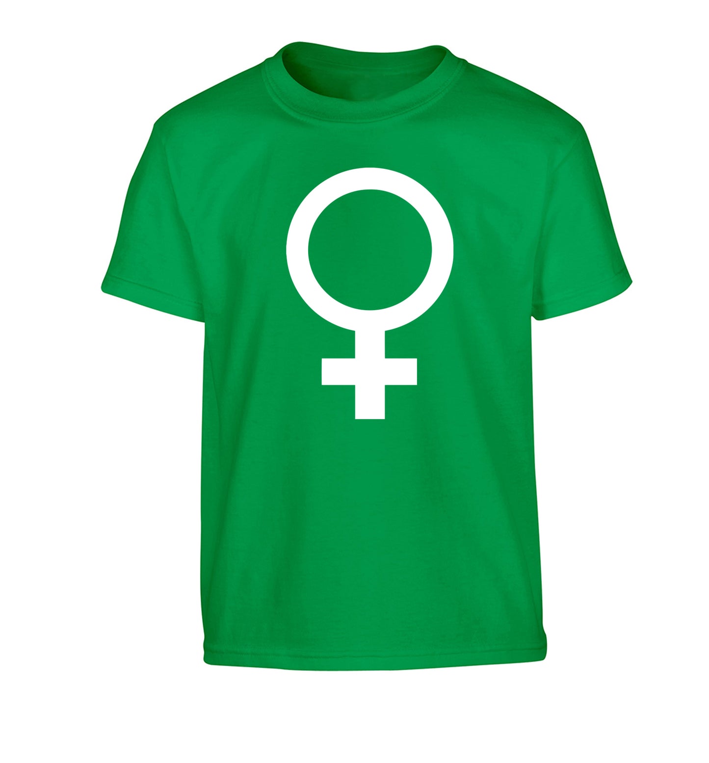 Female symbol large Children's green Tshirt 12-14 Years