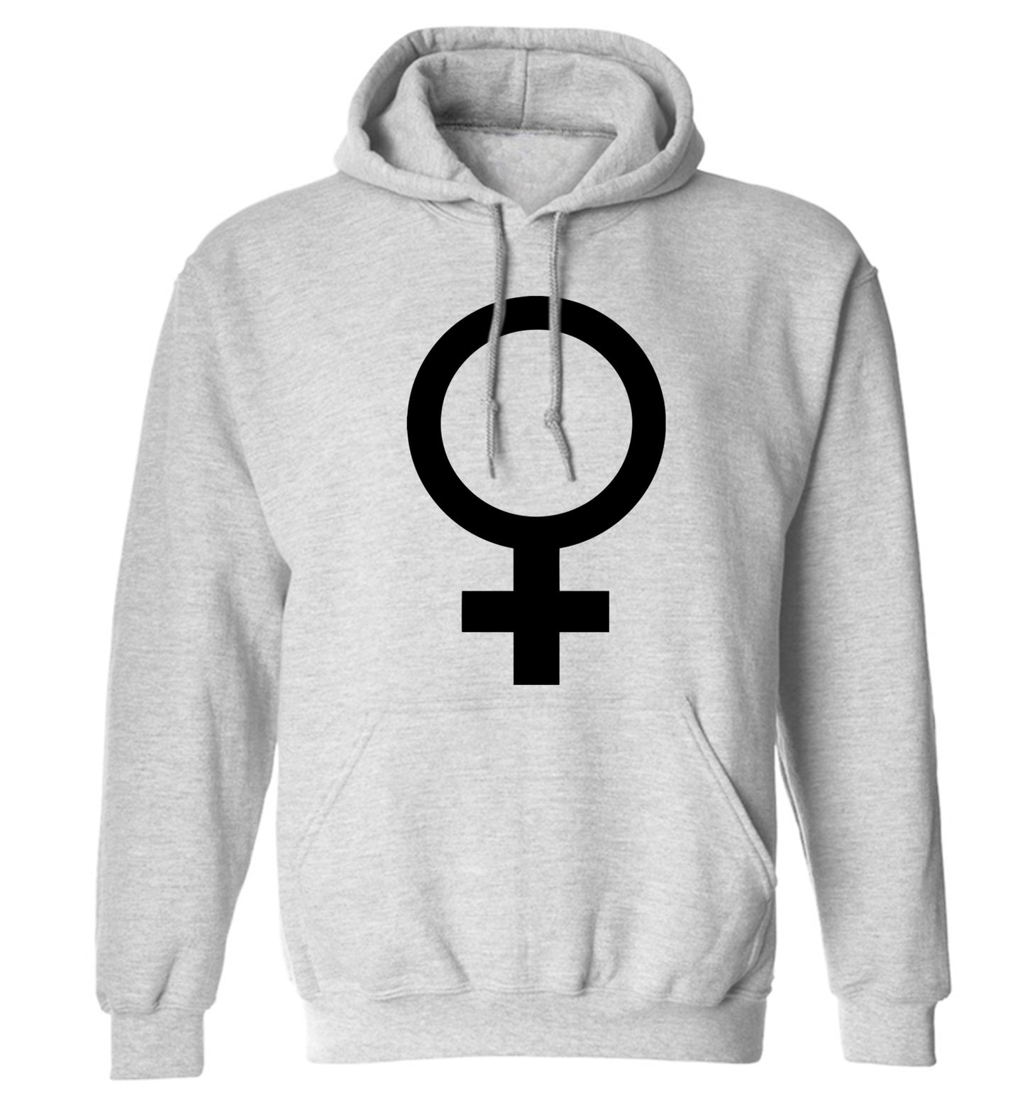 Female symbol large adults unisex grey hoodie 2XL