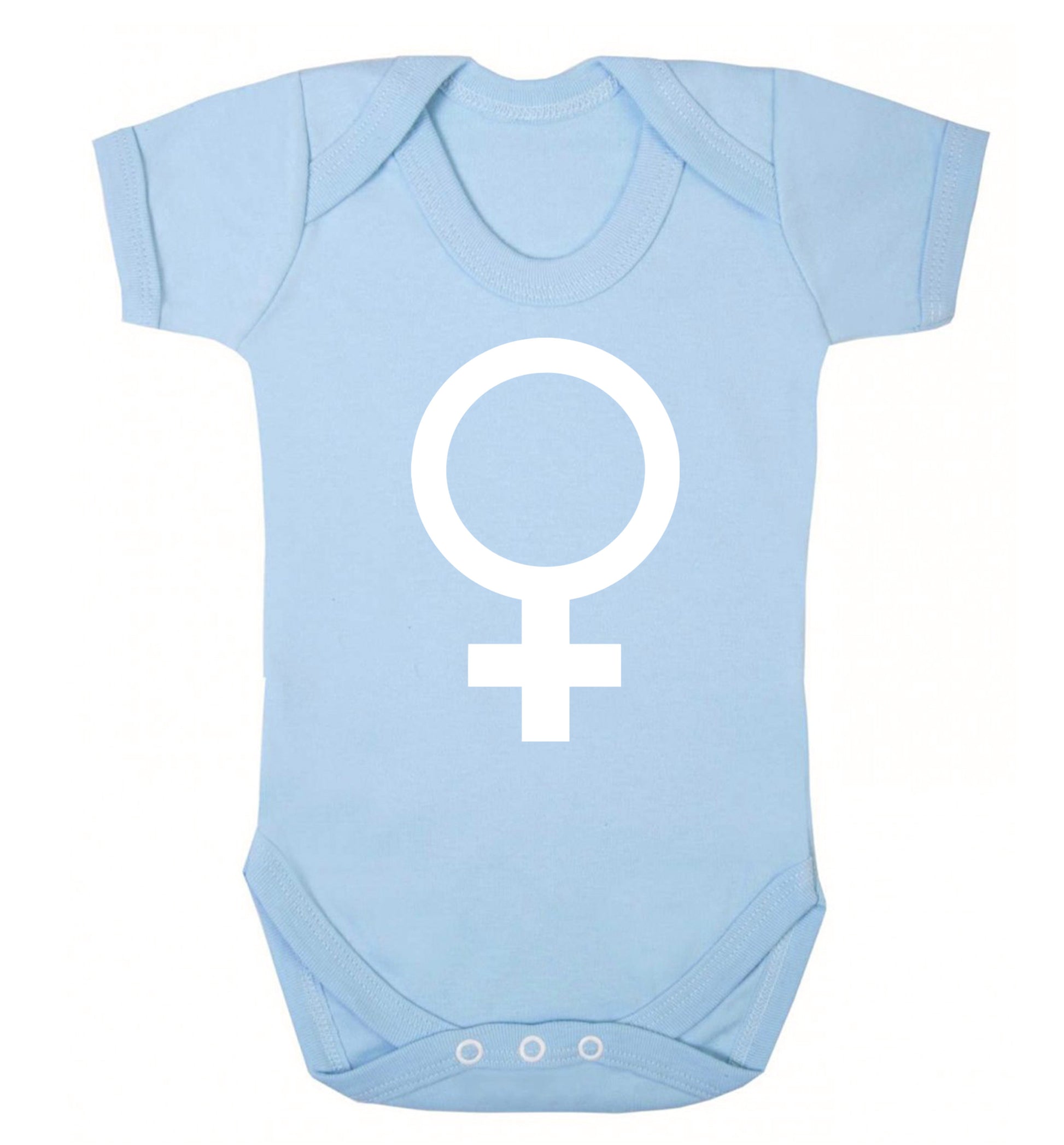 Female symbol large Baby Vest pale blue 18-24 months