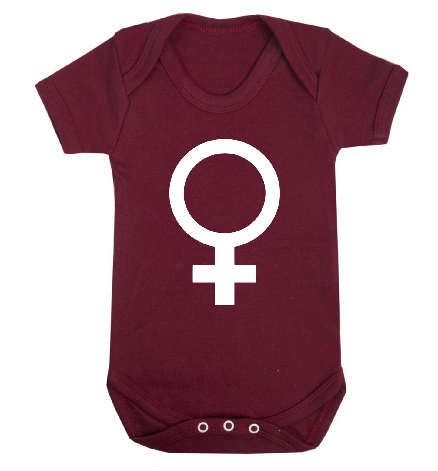 Female symbol large Baby Vest maroon 18-24 months