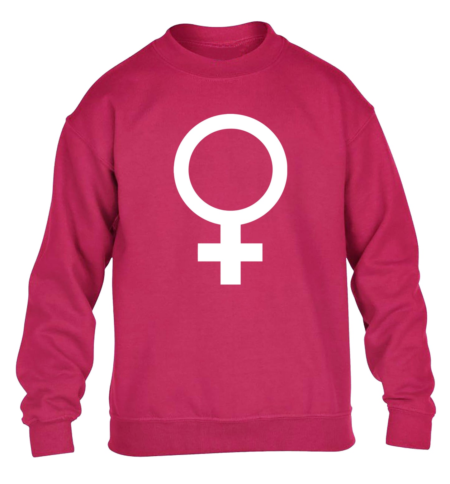 Female symbol large children's pink sweater 12-14 Years