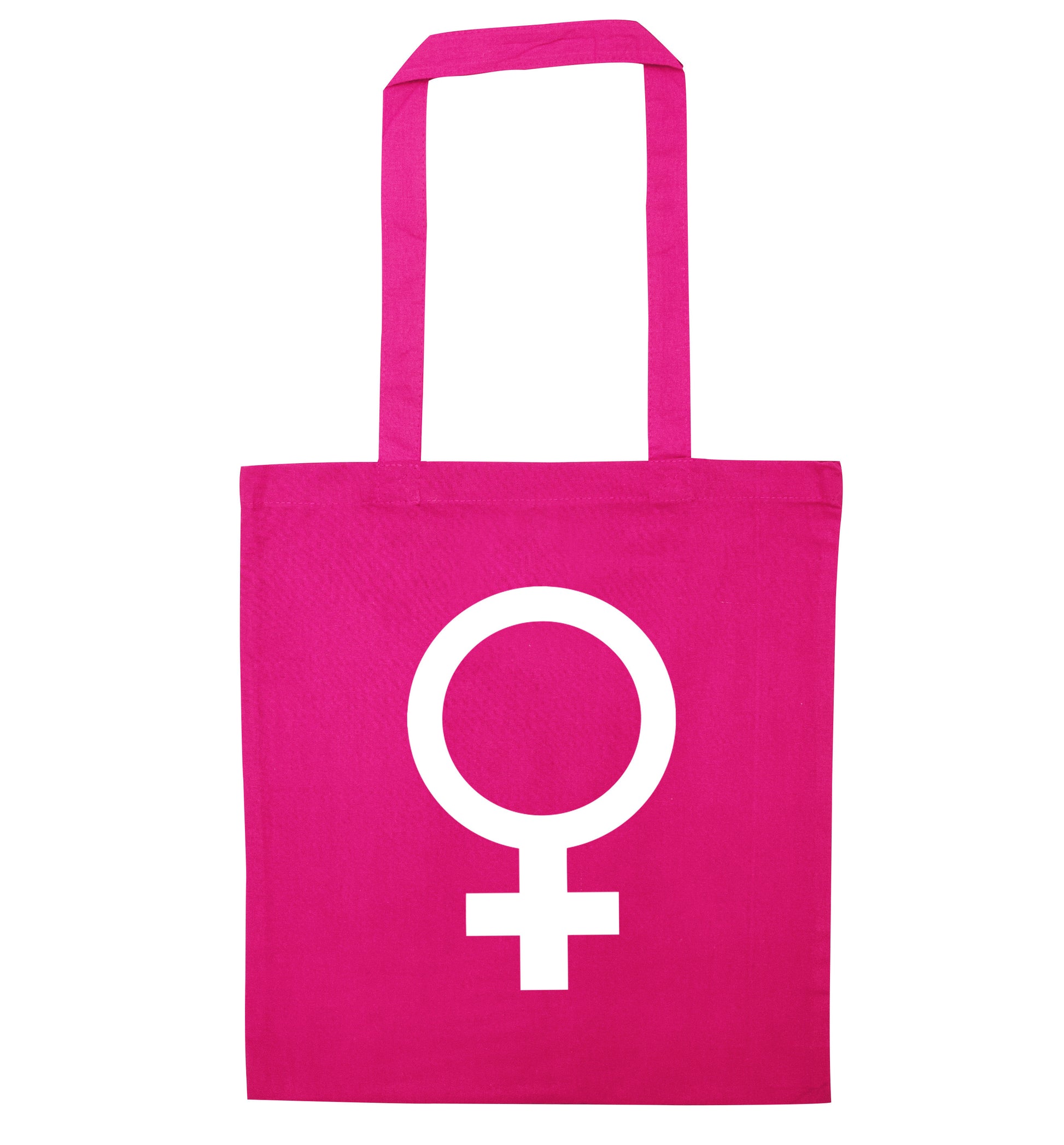 Female symbol large pink tote bag