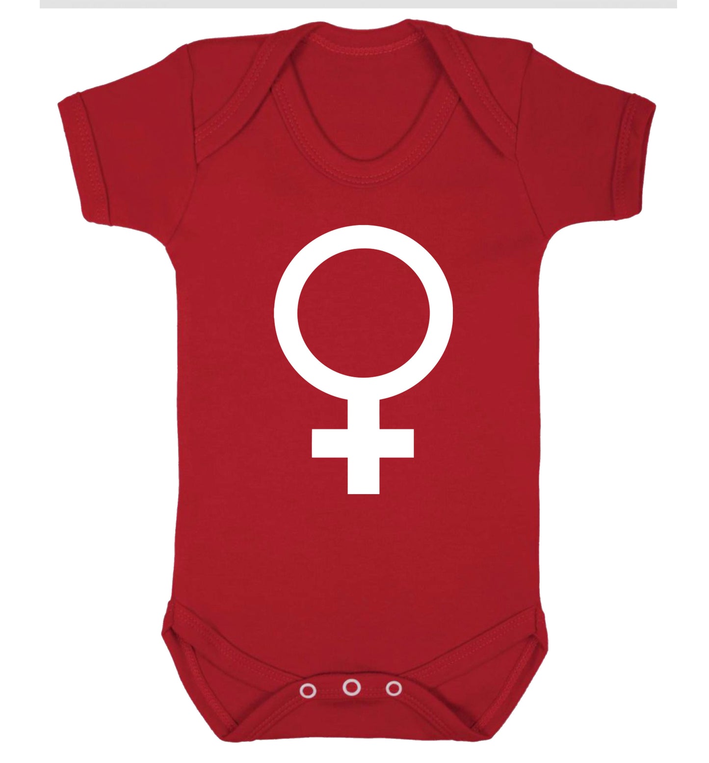 Female symbol large Baby Vest red 18-24 months