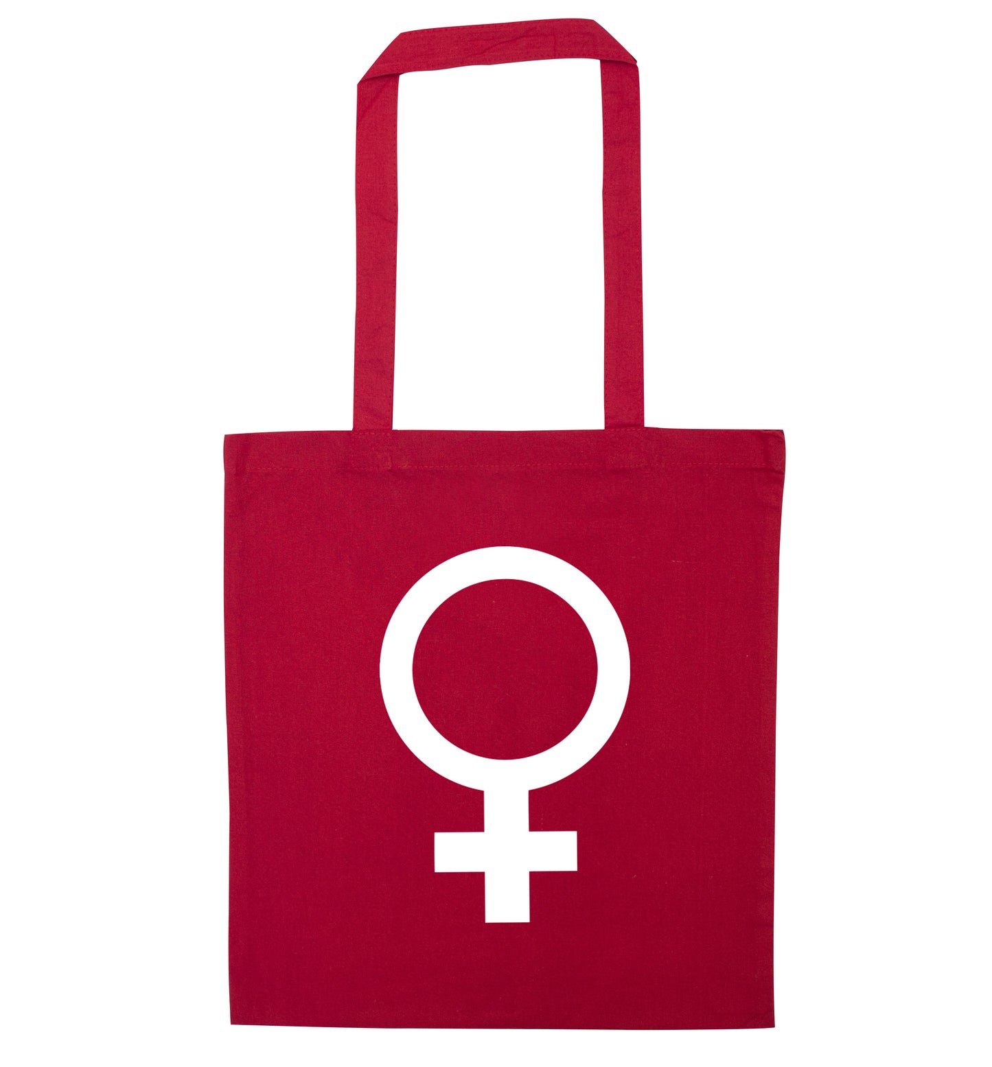 Female symbol large red tote bag