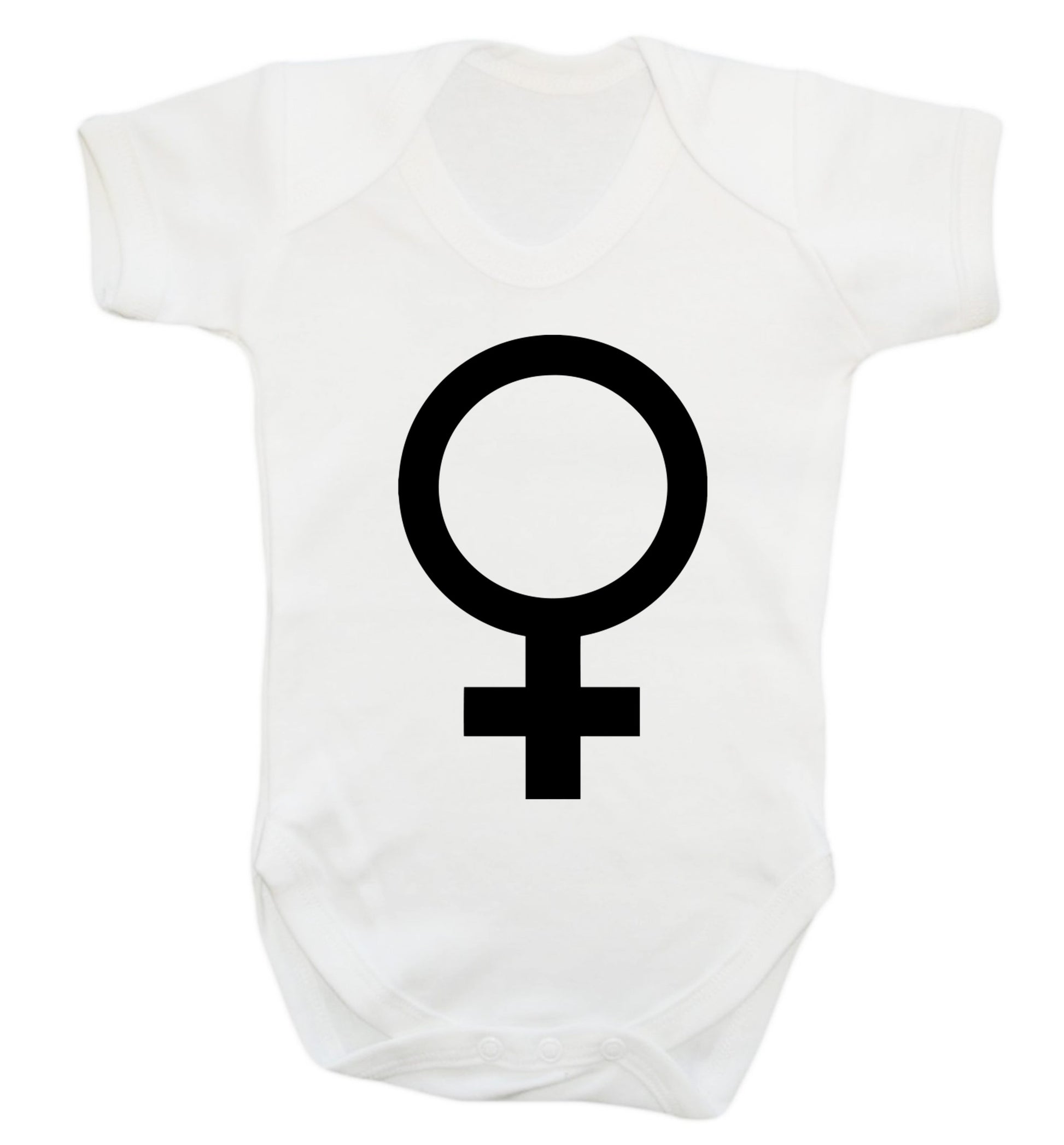 Female symbol large Baby Vest white 18-24 months