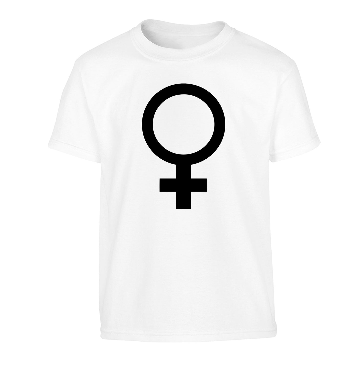 Female symbol large Children's white Tshirt 12-14 Years