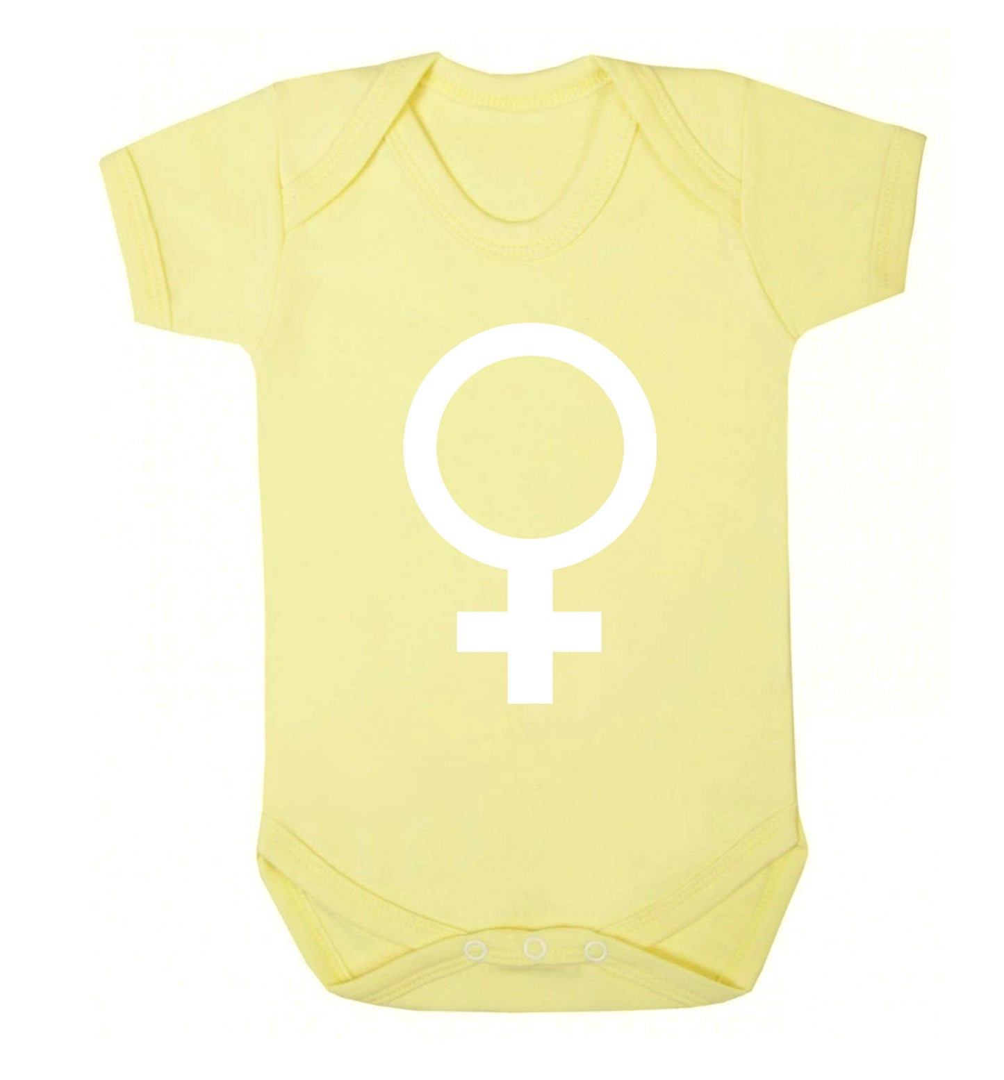 Female symbol large Baby Vest pale yellow 18-24 months