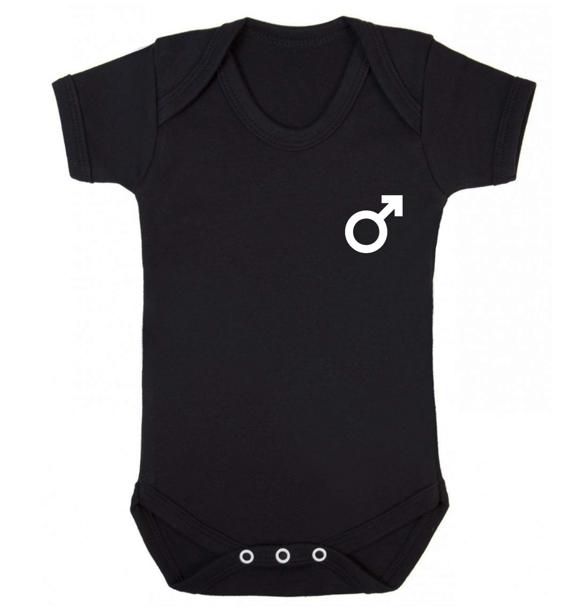 Male symbol pocket Baby Vest black 18-24 months