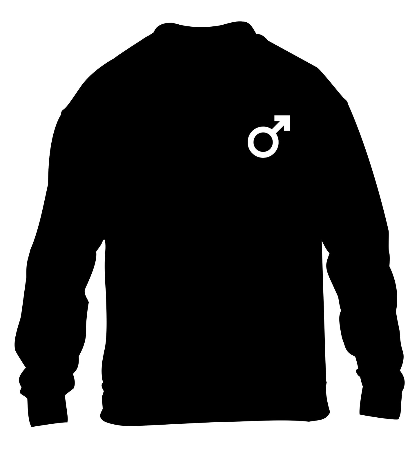 Male symbol pocket children's black sweater 12-14 Years