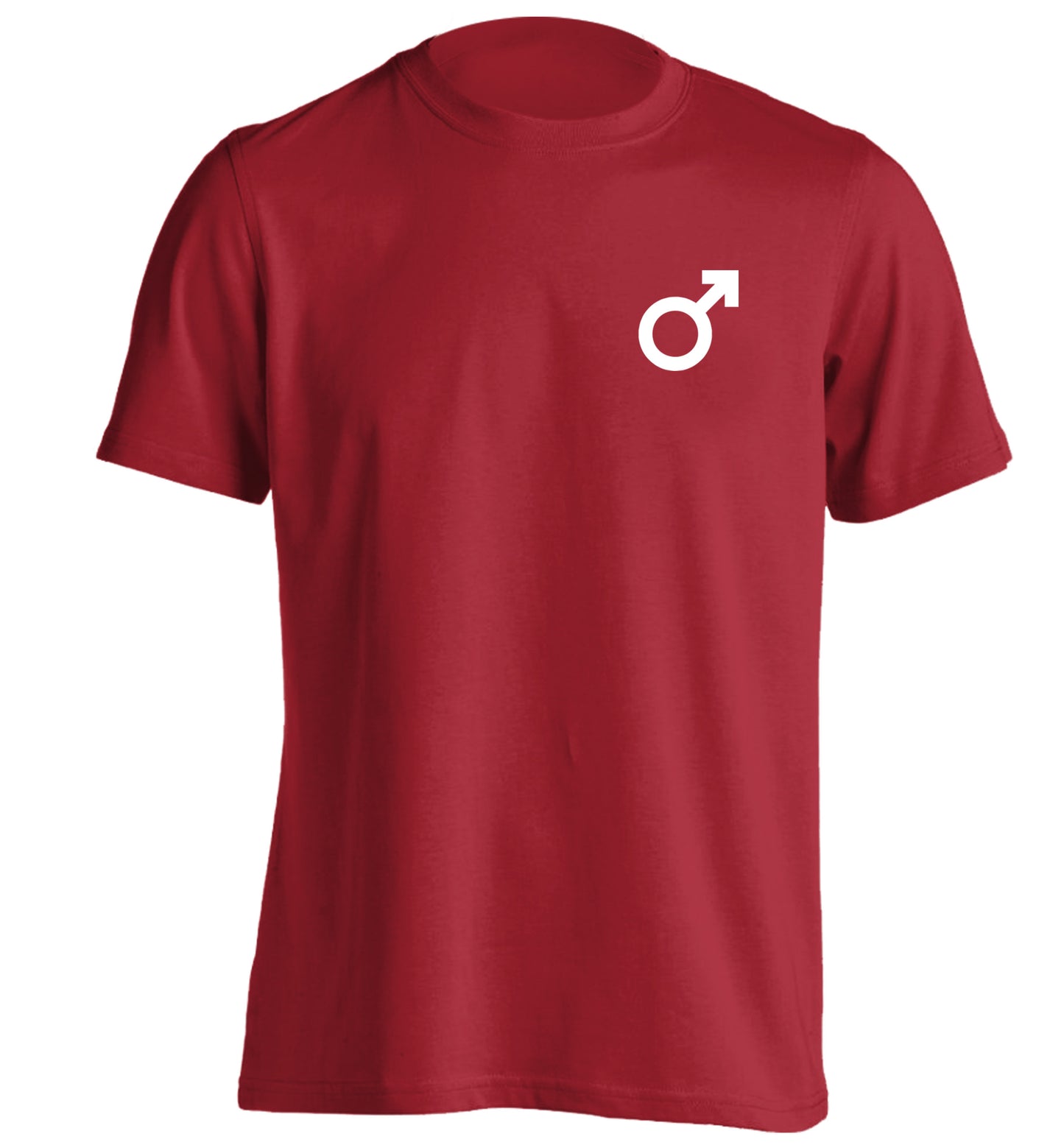 Male symbol pocket adults unisex red Tshirt 2XL