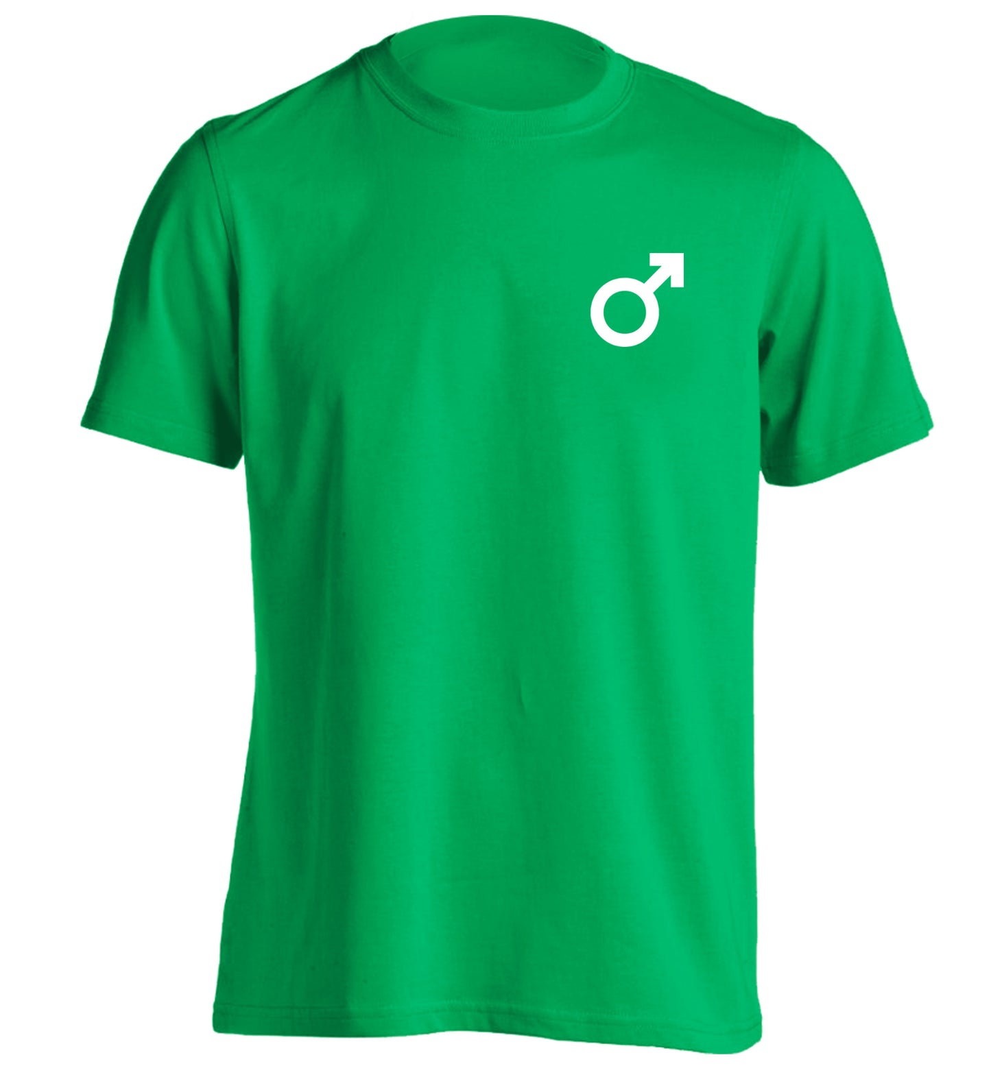 Male symbol pocket adults unisex green Tshirt 2XL