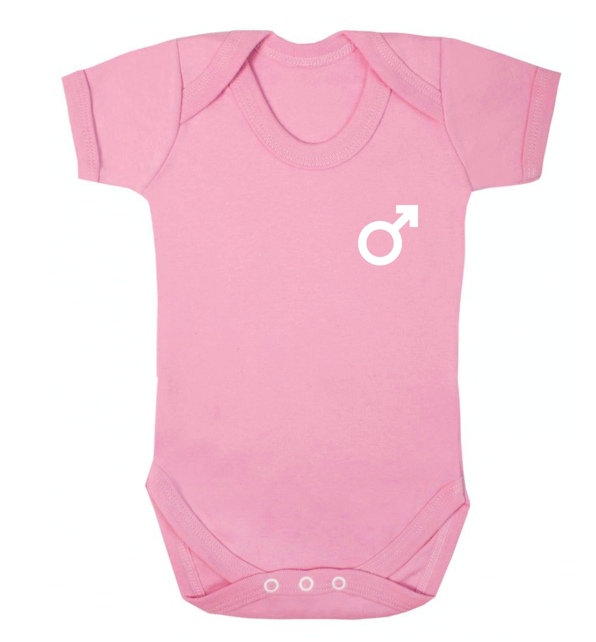 Male symbol pocket Baby Vest pale pink 18-24 months