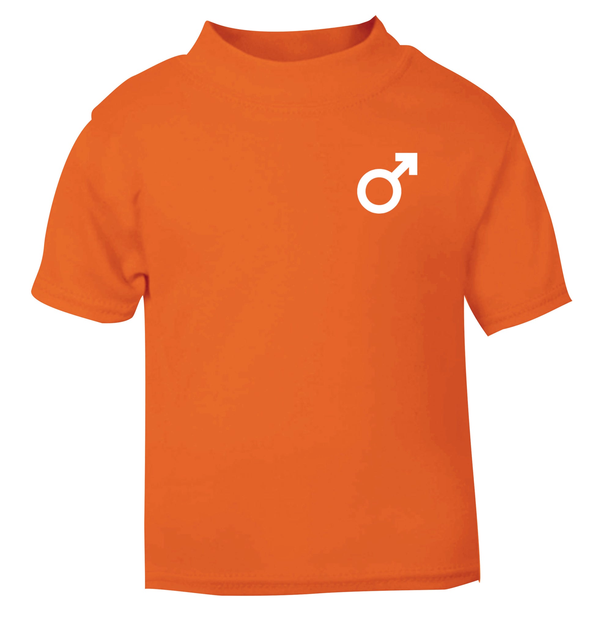 Male symbol pocket orange Baby Toddler Tshirt 2 Years