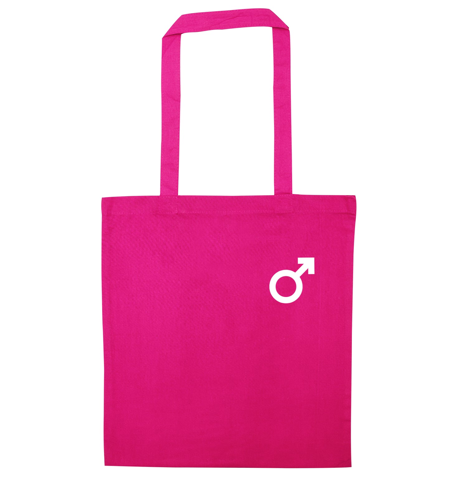 Male symbol pocket pink tote bag
