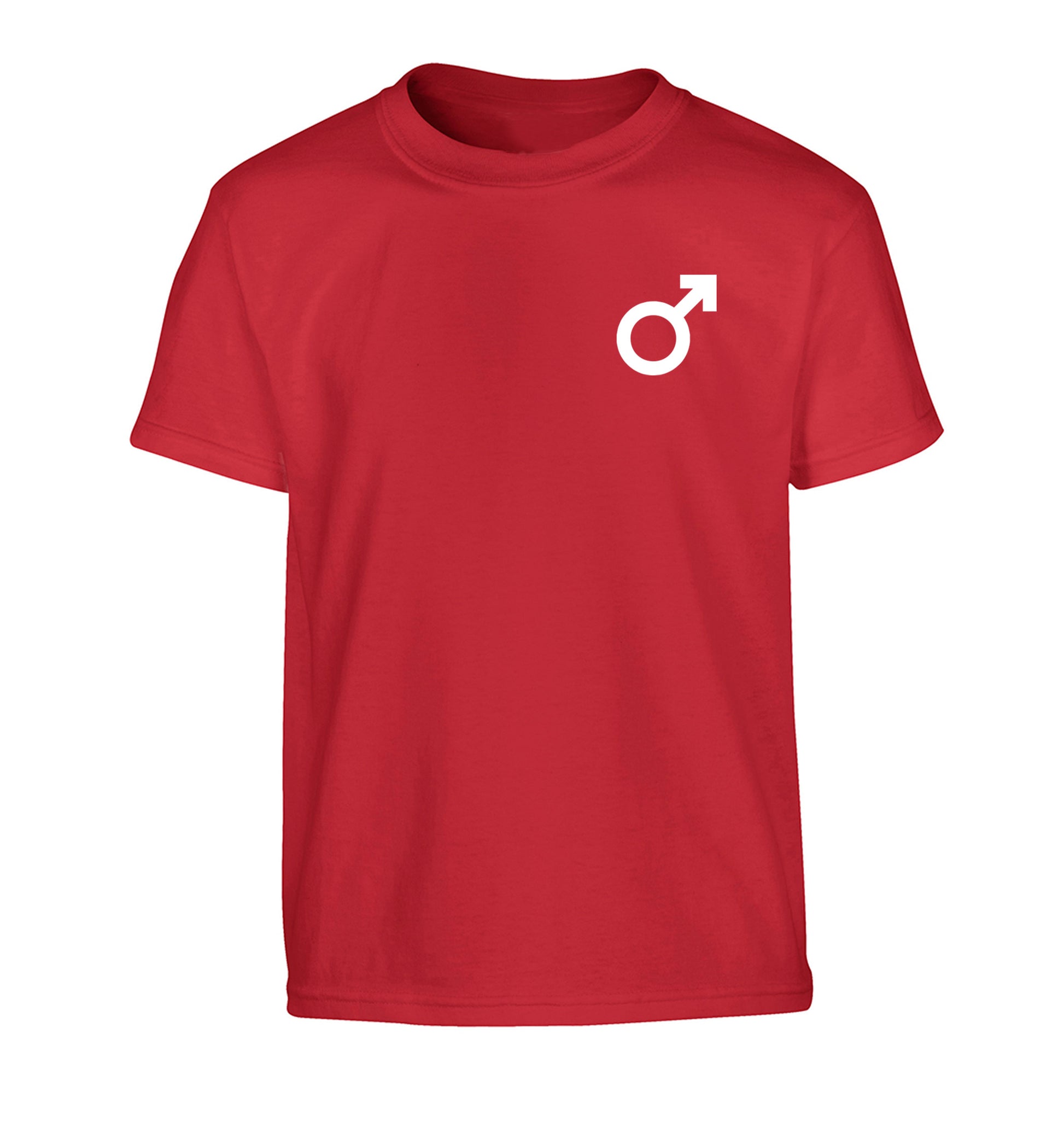 Male symbol pocket Children's red Tshirt 12-14 Years
