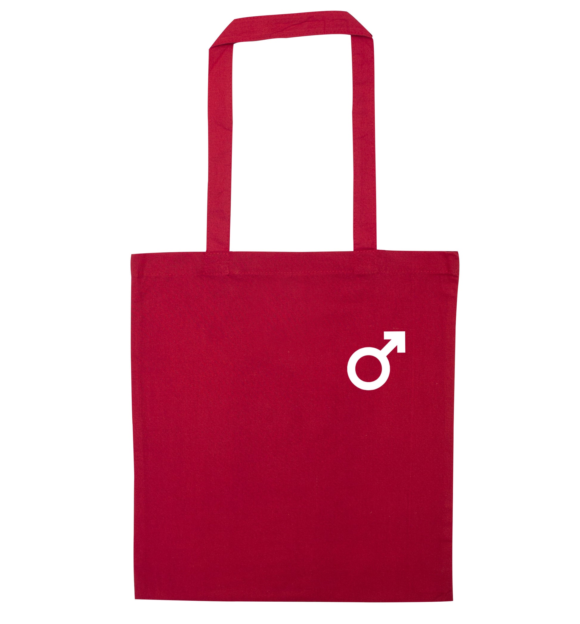 Male symbol pocket red tote bag