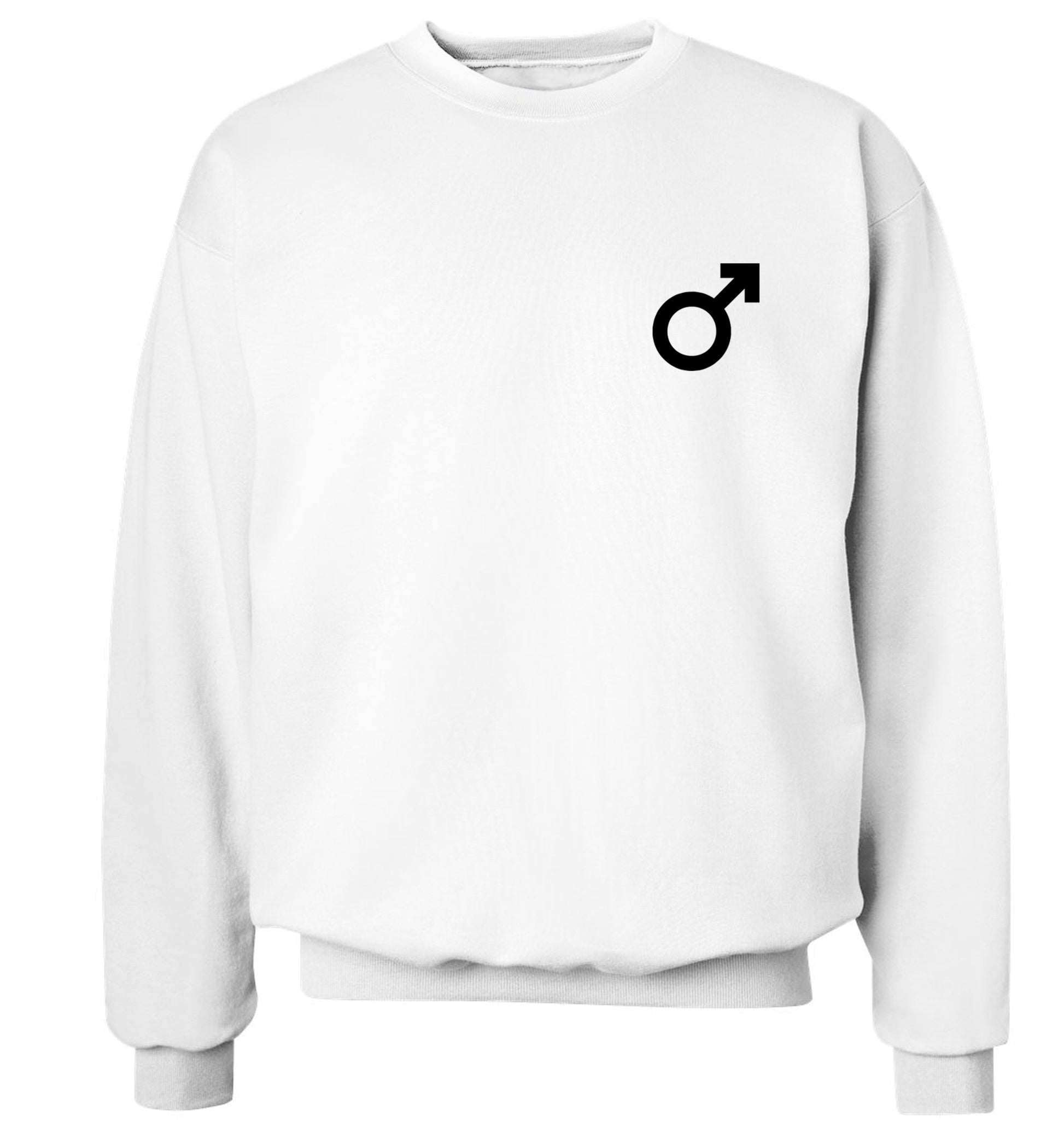 Male symbol pocket Adult's unisex white Sweater 2XL