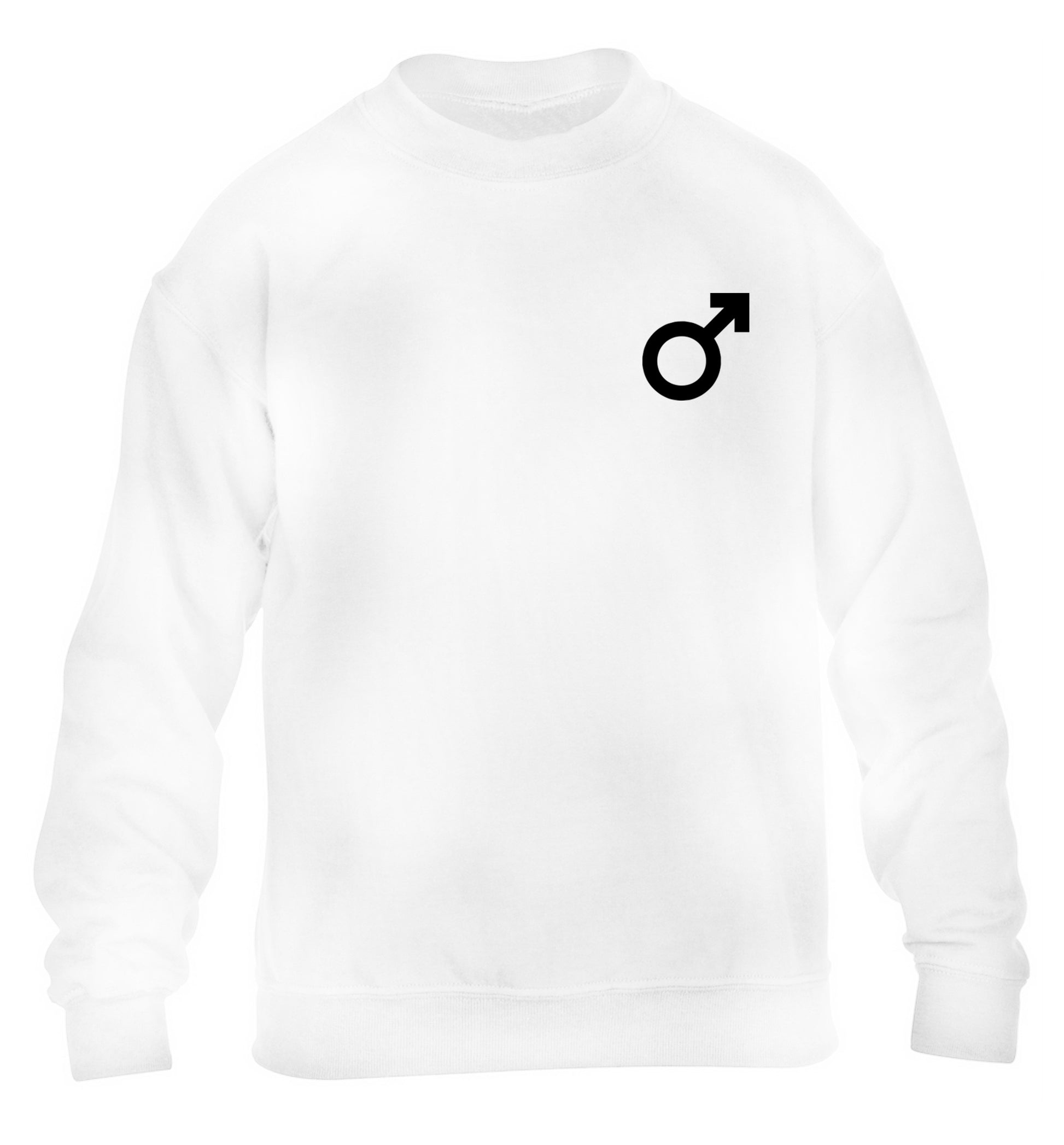 Male symbol pocket children's white sweater 12-14 Years