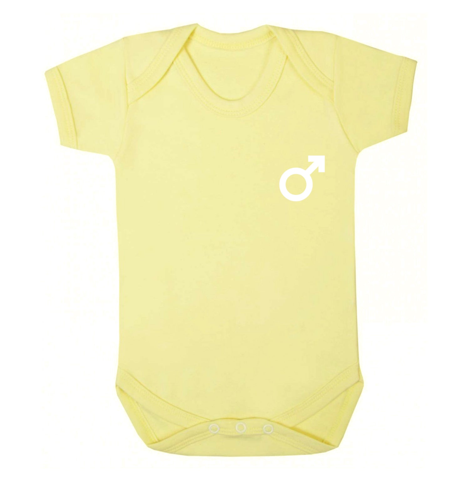 Male symbol pocket Baby Vest pale yellow 18-24 months