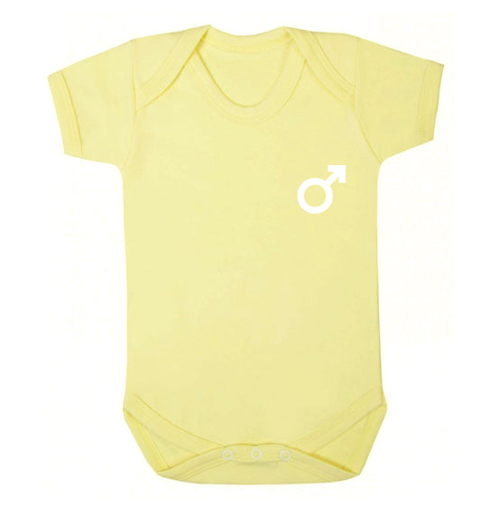 Male symbol pocket Baby Vest pale yellow 18-24 months