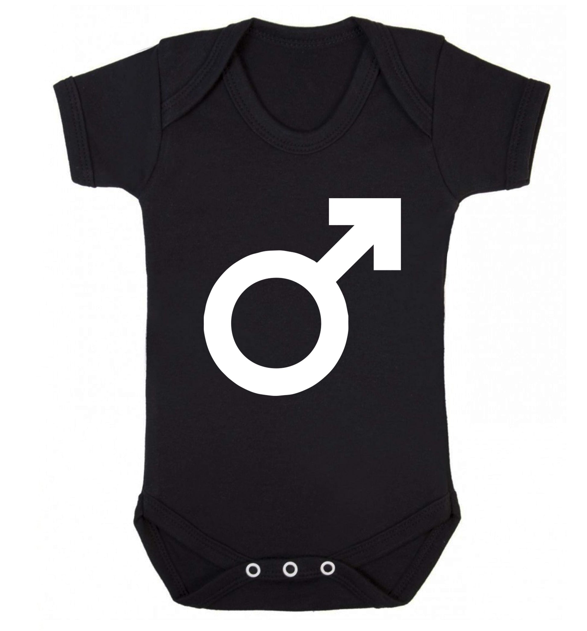 Male symbol large Baby Vest black 18-24 months