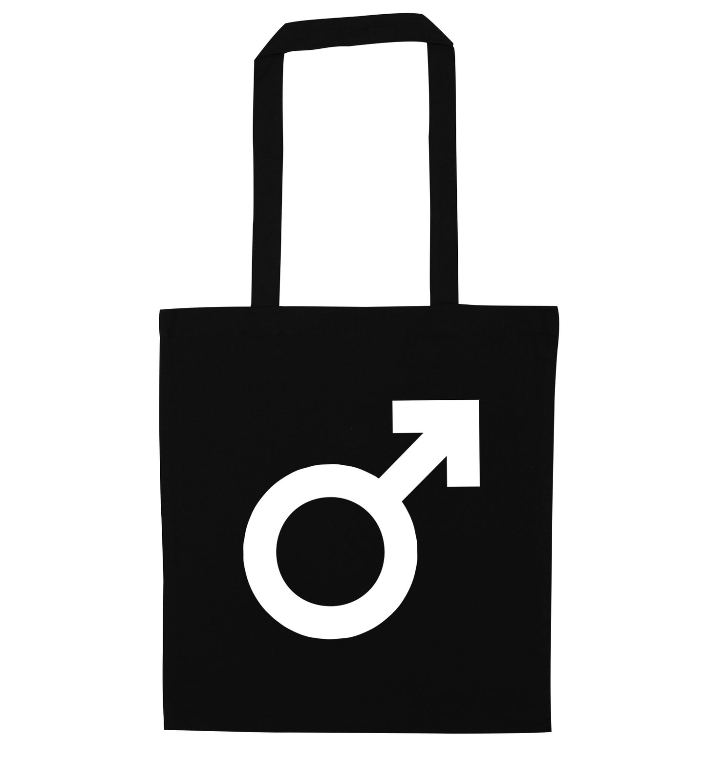 Male symbol large black tote bag