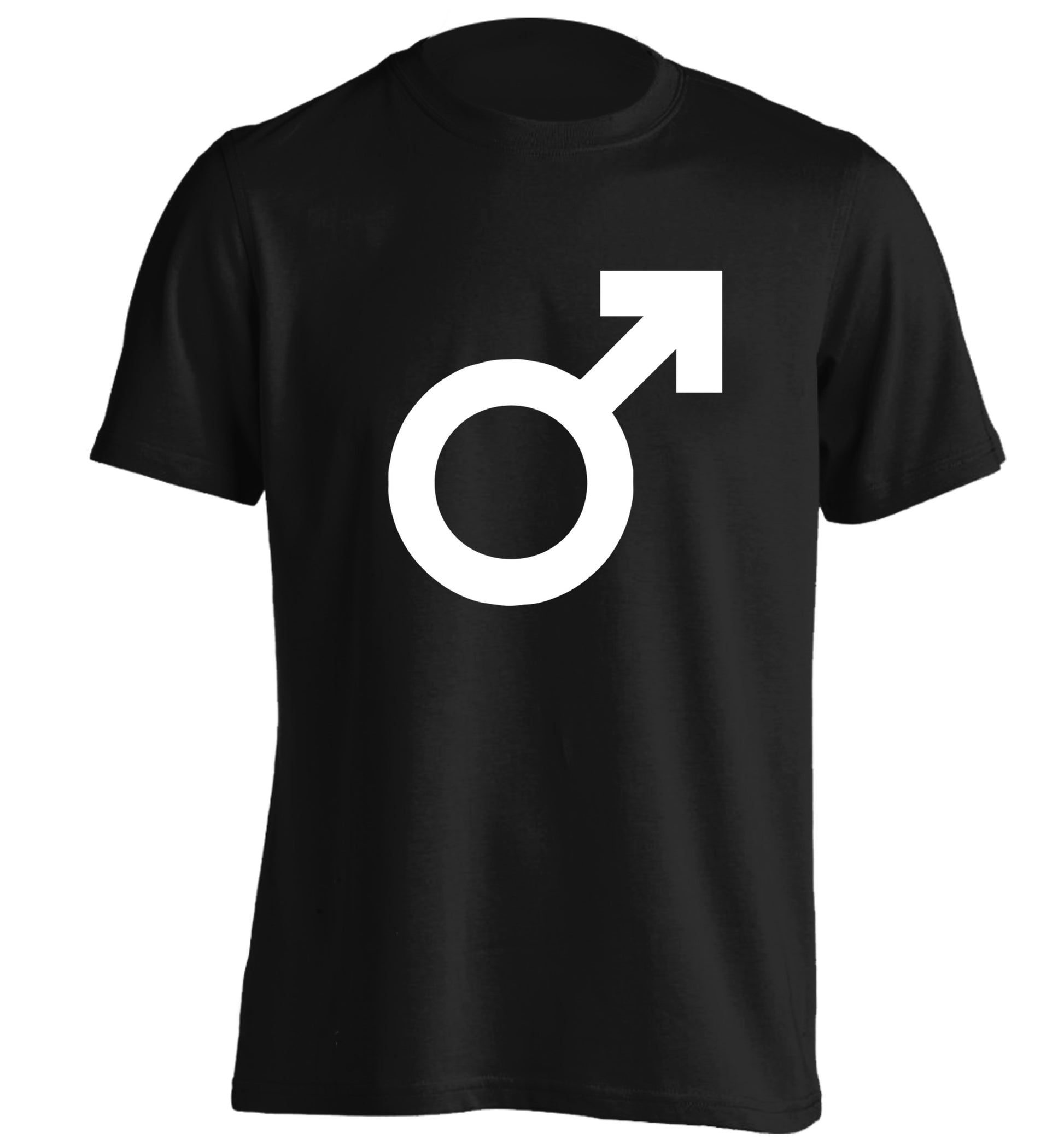 Male symbol large adults unisex black Tshirt 2XL