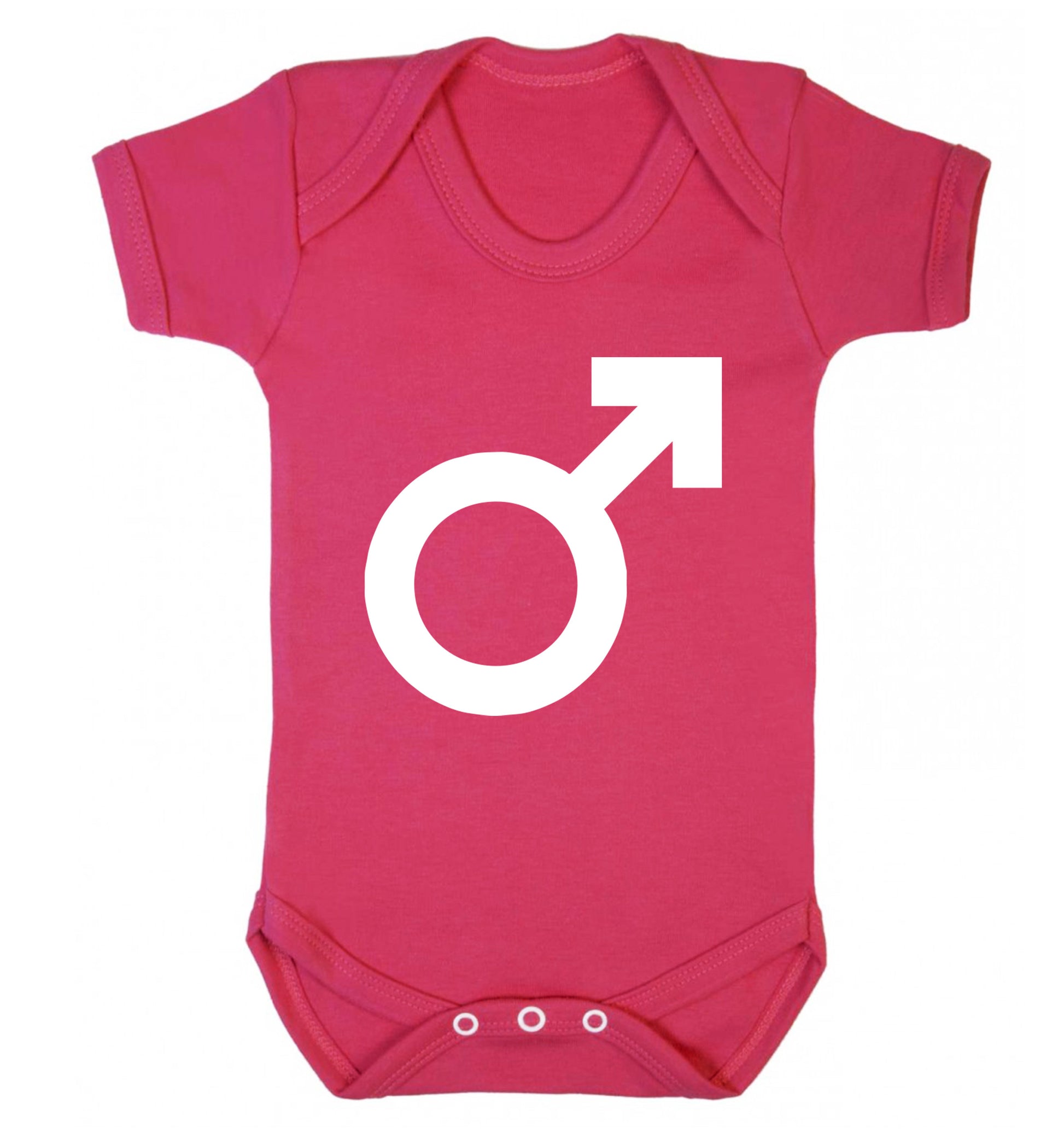 Male symbol large Baby Vest dark pink 18-24 months
